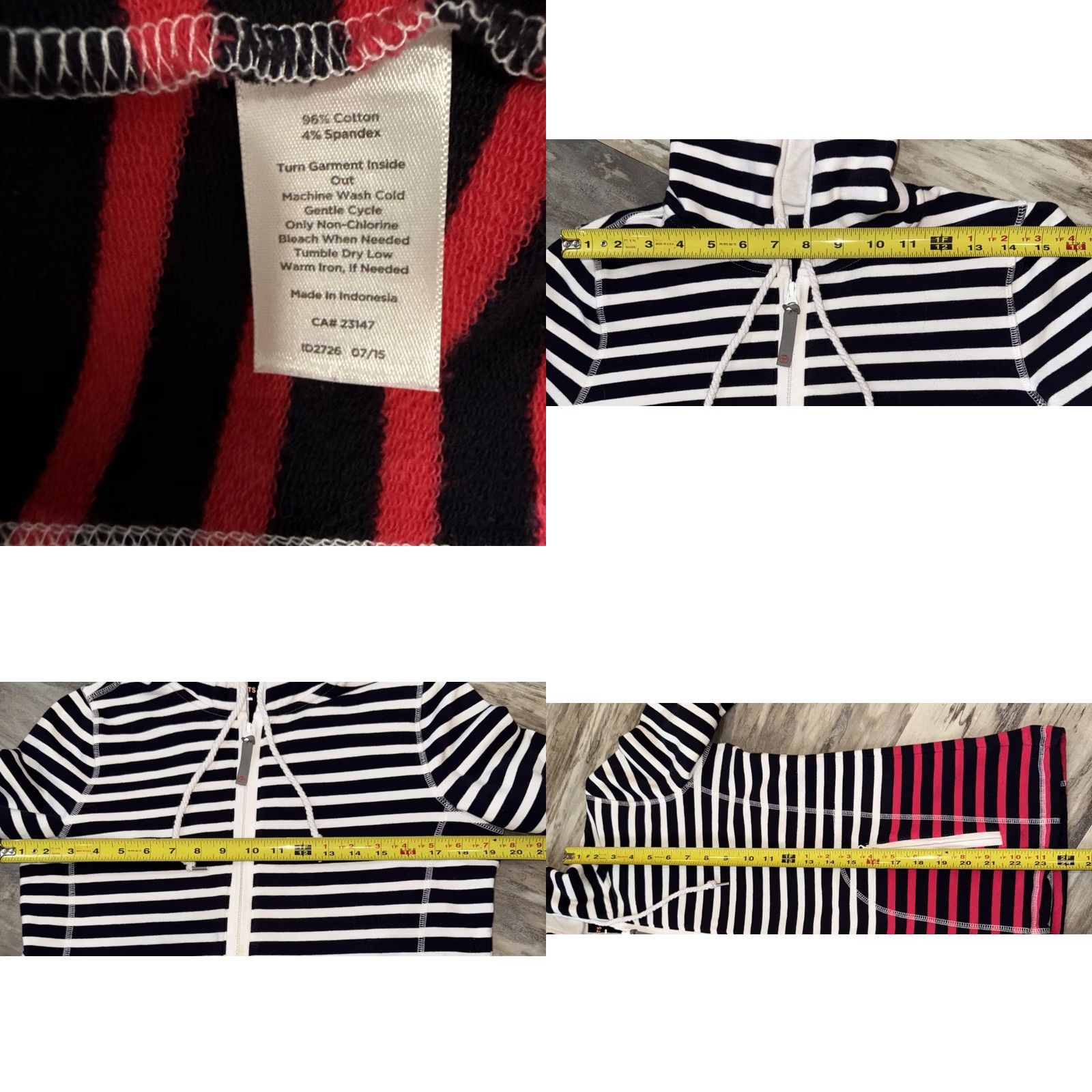 Talbots Talbots Full Zip Hoodie Women’s Size M Pink Black White Stripe Knit Top Shirt Hoodie Size M / US 6-8 / IT 42-44 - 8 Thumbnail