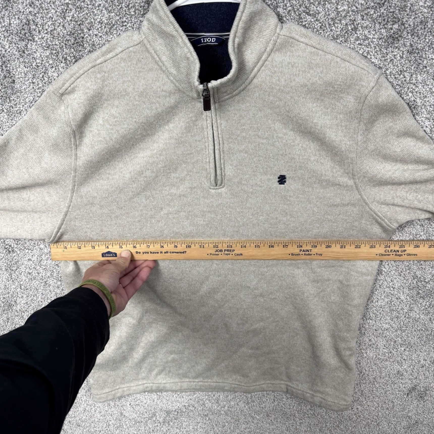 Izod IZOD 1/4 Zip Pullover Sweater XL Classic Preppy Dad Grandpa Golf Light Academia Men Knit Fleece Gray Size US XL / EU 56 / 4 - 4 Thumbnail