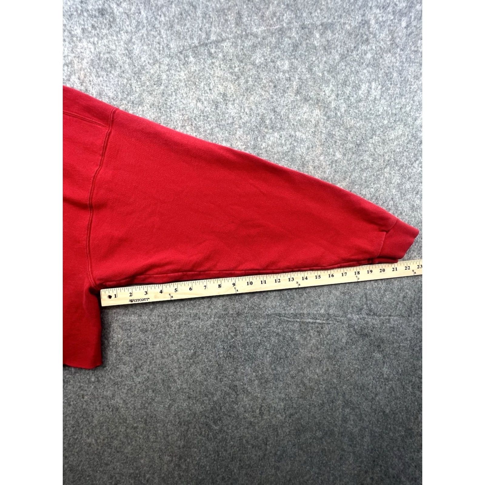 Nike VINTAGE Nike Women's Cropped Red Long Sleeve Sweatshirt XL Shirt Womens 1990s Nike Size XL / US 12-14 / IT 48-50 - 4 Thumbnail