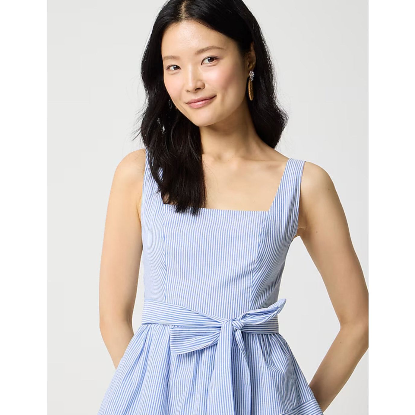 J.Crew NWT J.Crew Striped Sleeveless Belted Tiered Dress Blue 2 Size XS / US 0-2 / IT 36-38 - 2 Thumbnail