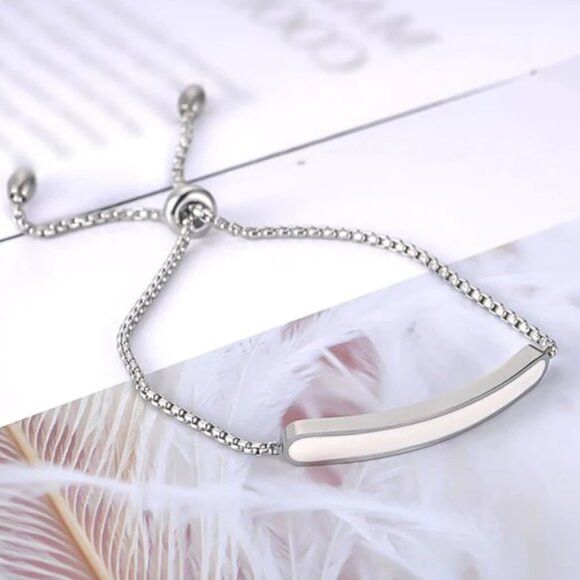 Other Stainless Steel White Glaze Chain Bracelet Size ONE SIZE - 3 Thumbnail