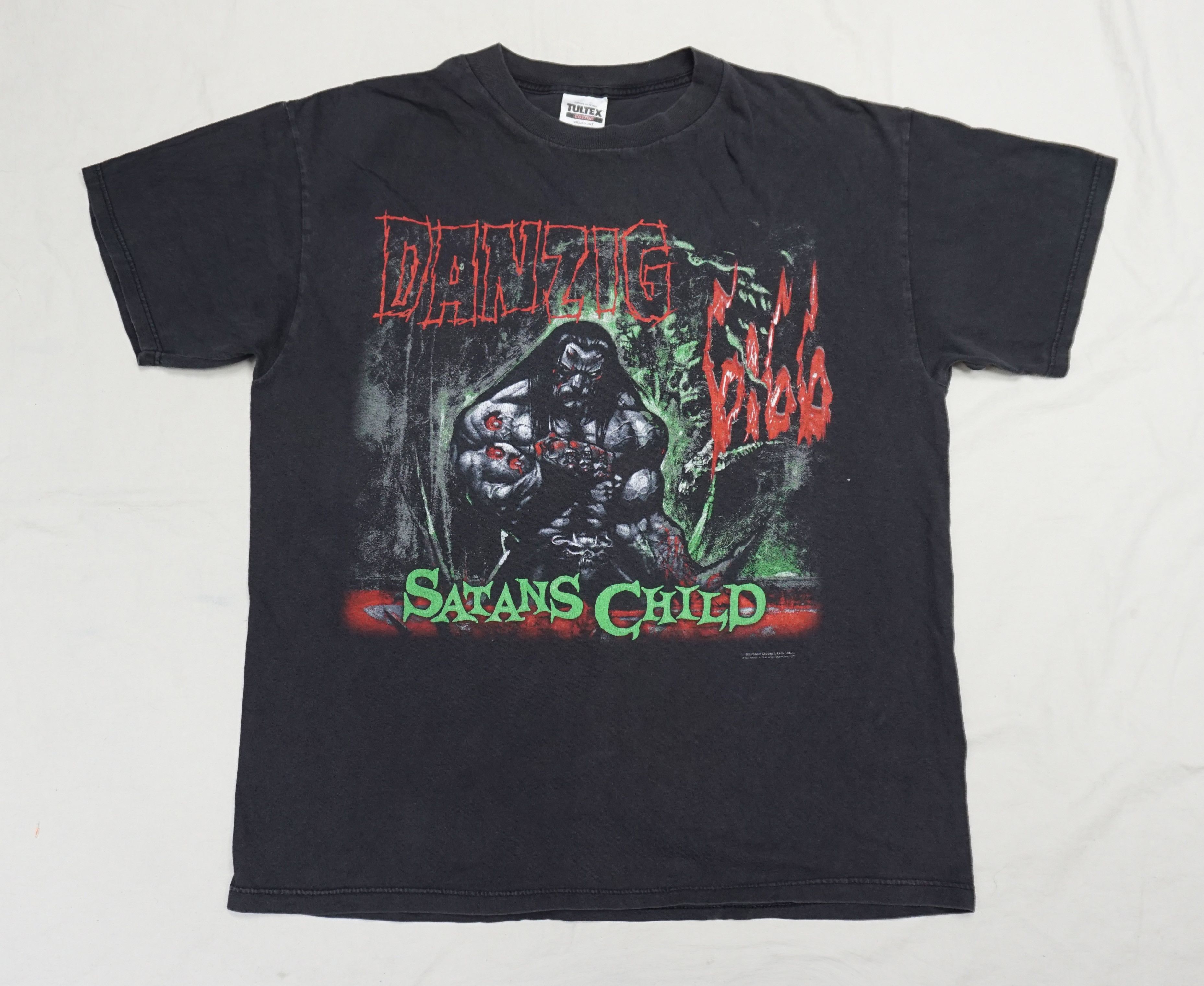 Band Tees × Mostly Heard Rarely Seen × Vintage 90's Danzig Bibb Satans Child T-shirt Size US XL / EU 56 / 4 - 1 Thumbnail