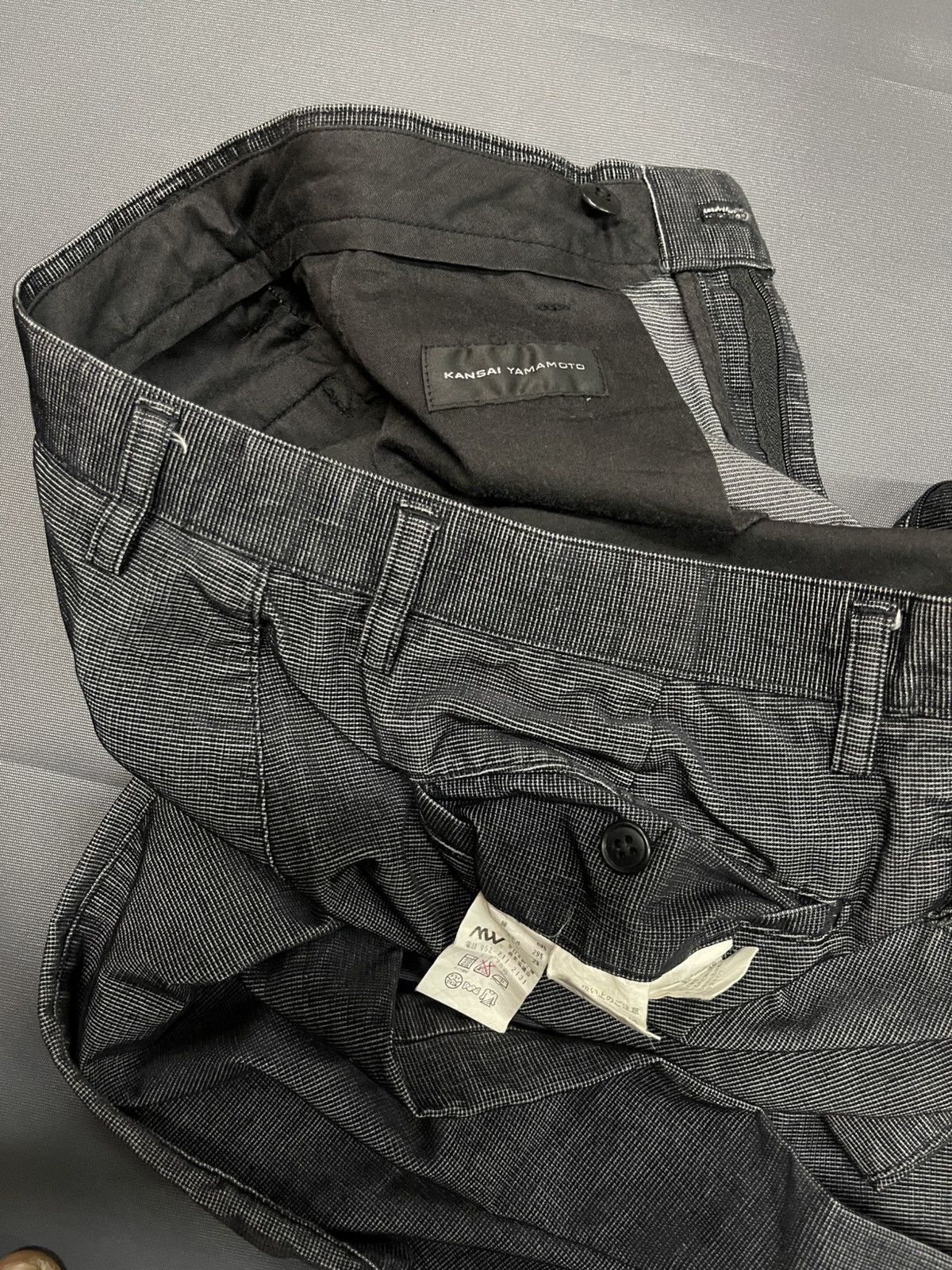 Designer × Japanese Brand × Kansai Yamamoto KANSAI YAMAMOTO DESIGNER DARK GREY CASUAL PANTS Size US 31 - 7 Thumbnail