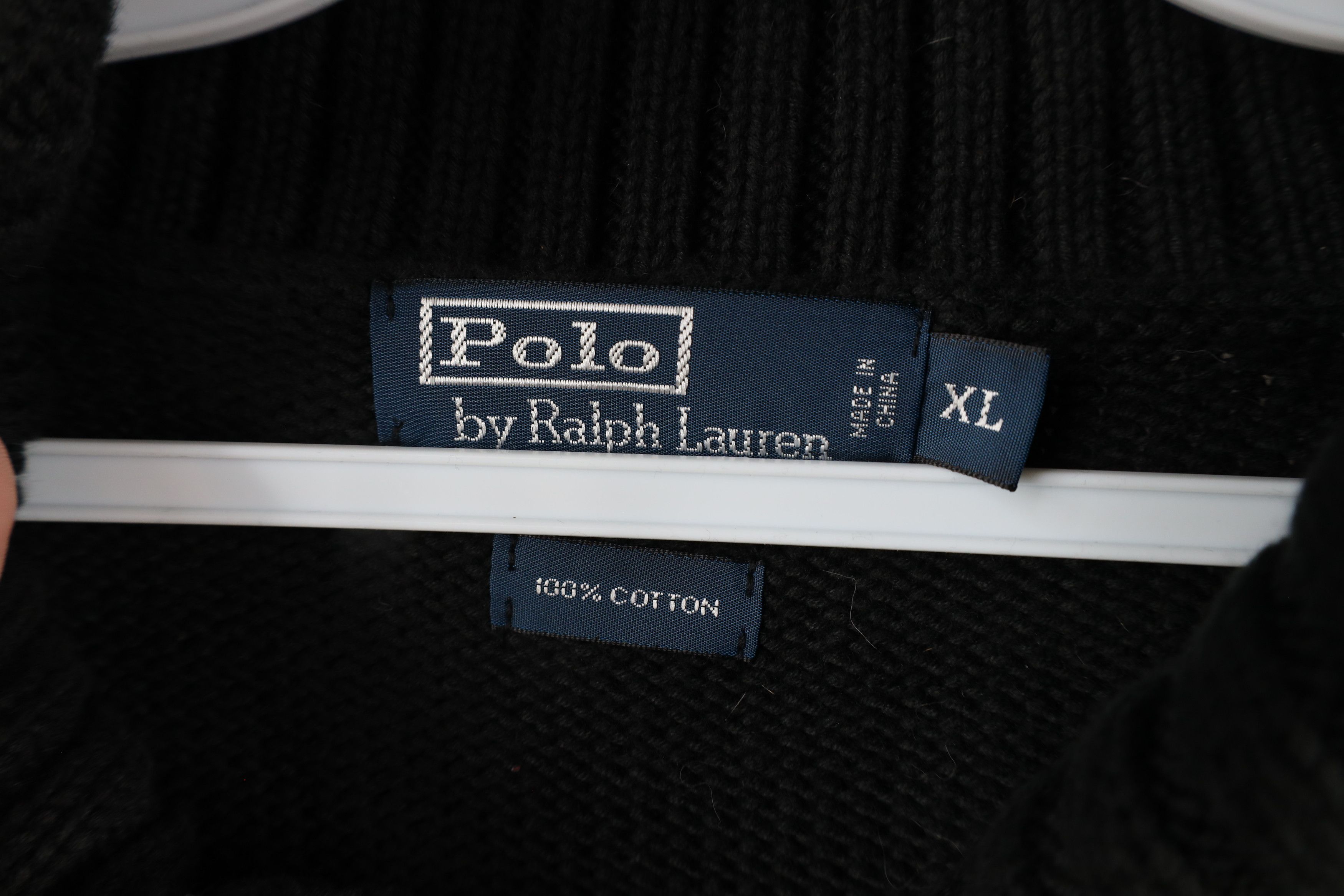 Ralph Lauren × Vintage Vintage 90s Ralph Lauren Heavyweight Shawl Sweater Black Size US XL / EU 56 / 4 - 6 Thumbnail