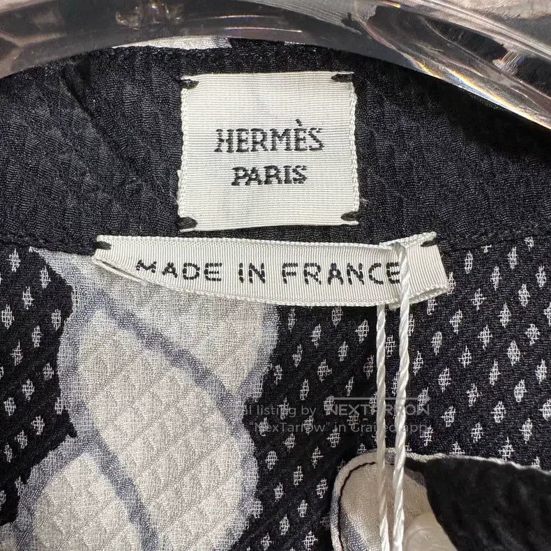 Hermes Hermes black and white chain long silk coat Size XS / US 0-2 / IT 36-38 - 3 Thumbnail