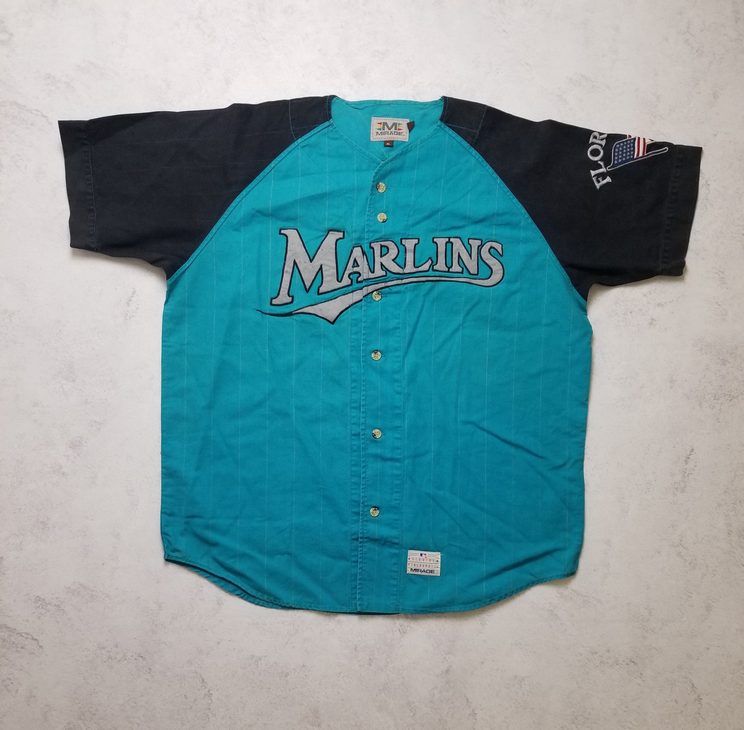 Mirage Vintage 90s Florida Marlins Teal Jersey Mirage MLB Miami Size US XL / EU 56 / 4 - 1 Thumbnail