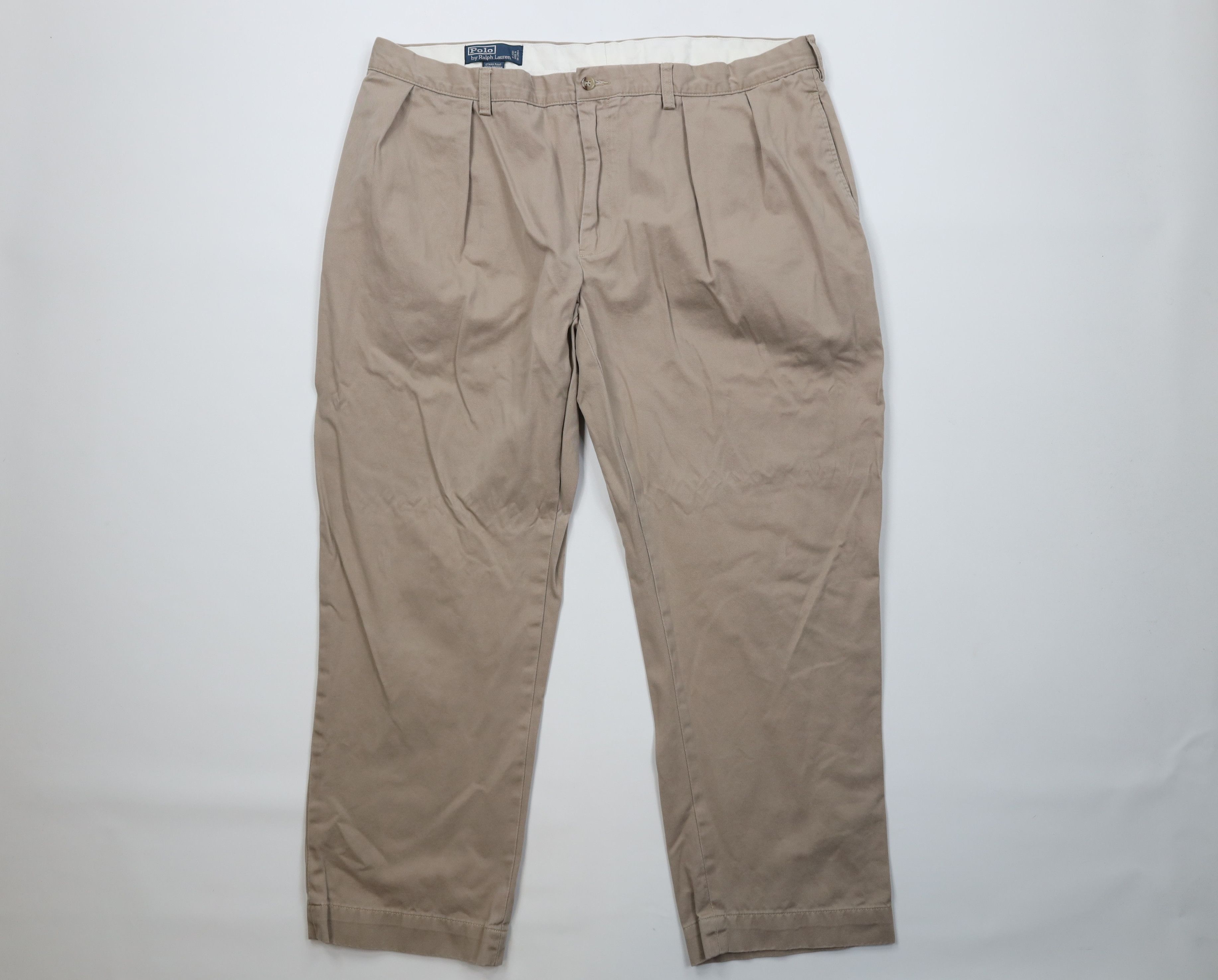 Ralph Lauren Vintage 90s Ralph Lauren Wide Leg Chino Pants Beige Cotton Size US 42 / EU 58 - 1 Thumbnail