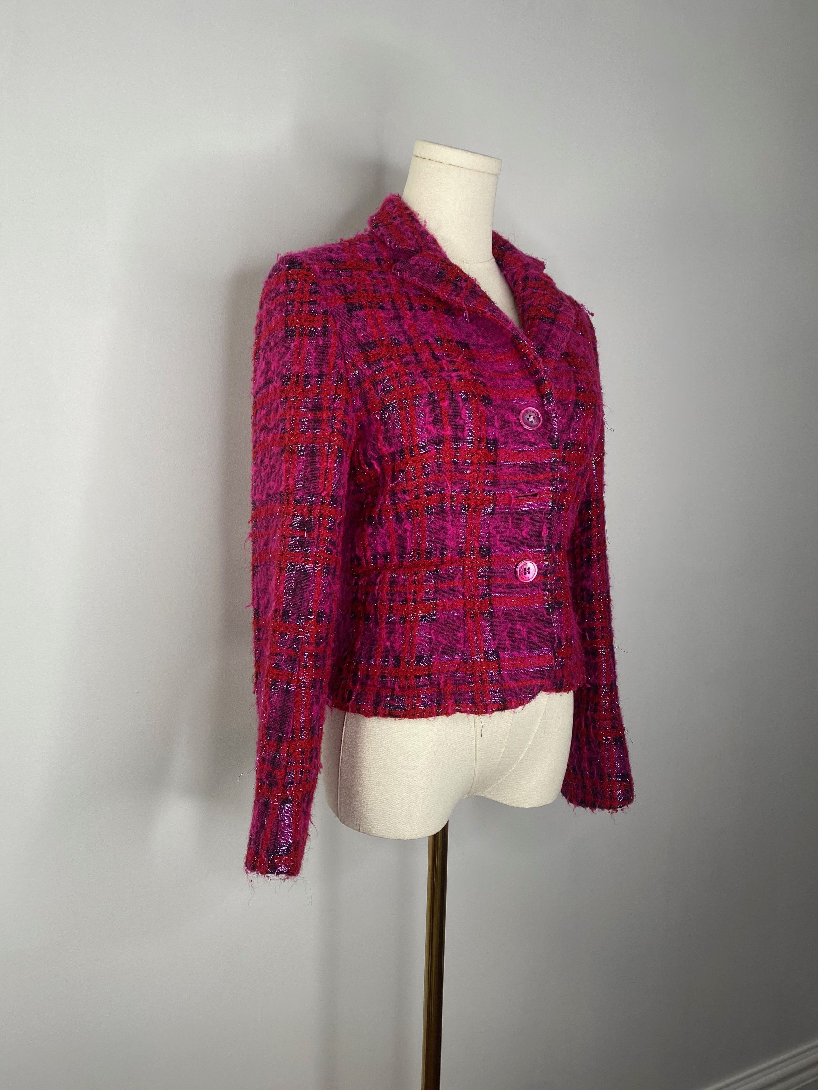 Moschino Moschino Cheap and Chic - Tweed Pink Blazer Size ONE SIZE - 3 Thumbnail