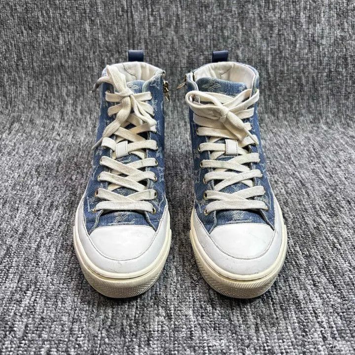 Louis Vuitton Louis Vuitton Stellar Denim High-Top Sneakers -2508 Size US 5 / IT 35 - 1 Thumbnail
