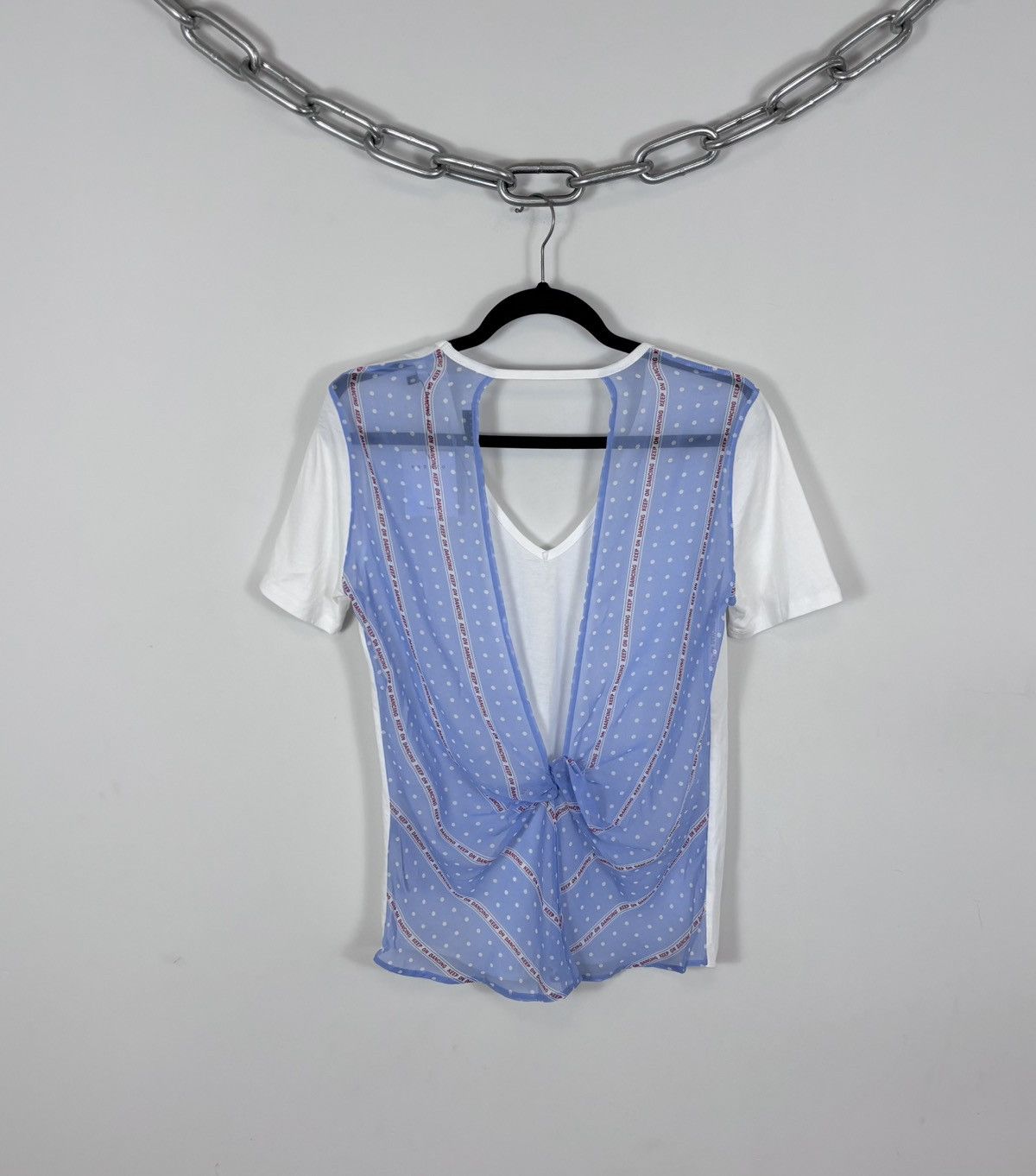 Sandro Sandro NWT Women’s Keep On Dancing White V-Neck T-Shirt Tee Size M / US 6-8 / IT 42-44 - 2 Thumbnail
