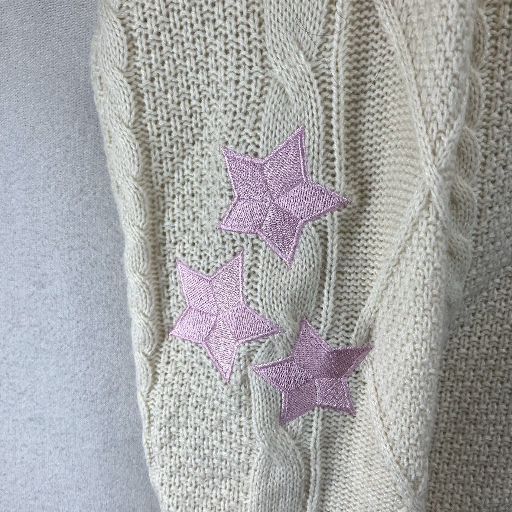 Vintage Lover Cardigan Pink Heart Embroidery Taylor Swift Knit V-Neck Button Loose Fit Womens Cardigan 1989 TV Stars Winter 2024 Vintage Style TS MED Size M / US 6-8 / IT 42-44 - 5 Thumbnail