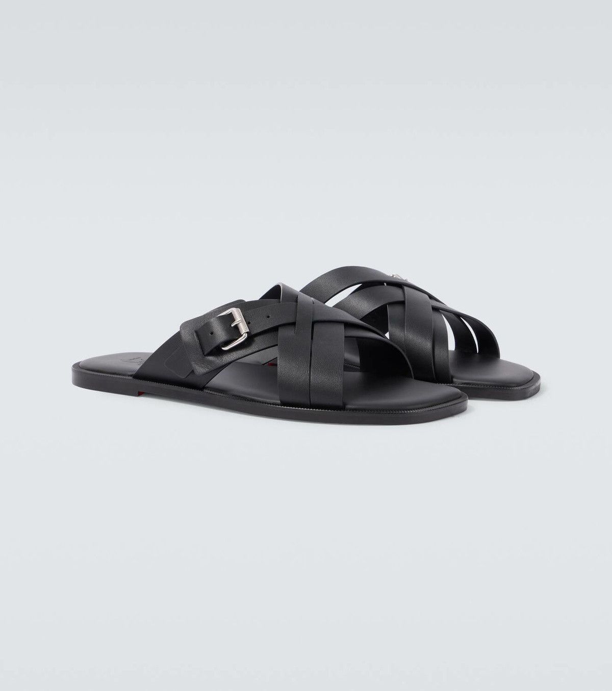 Christian Louboutin emircross leather sandals black Size US 8 / EU 41 - 1 Thumbnail