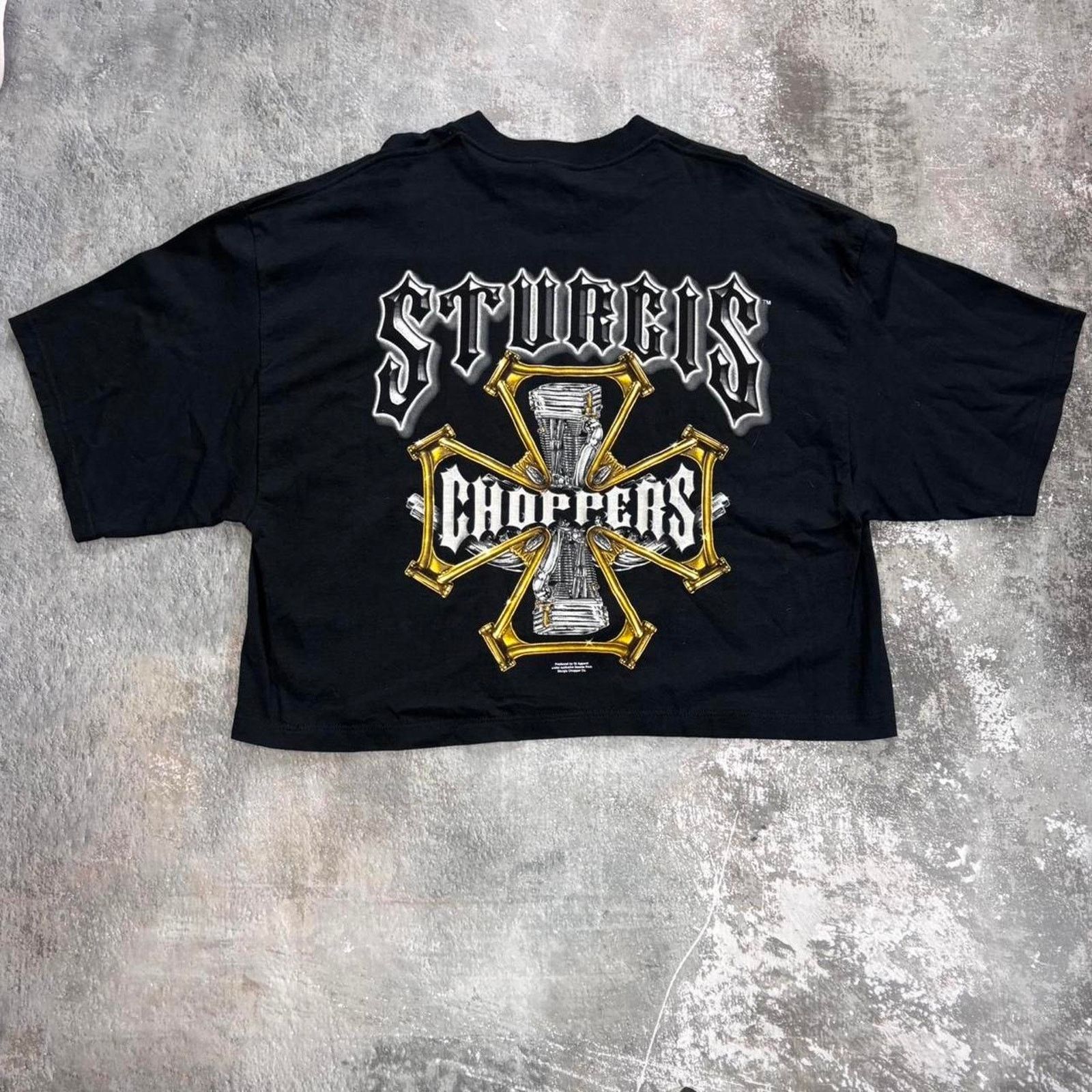 Vintage Vintage Black and yellow Sturgis Choppers T Shirt! Biker. Size US XL / EU 56 / 4 - 1 Thumbnail