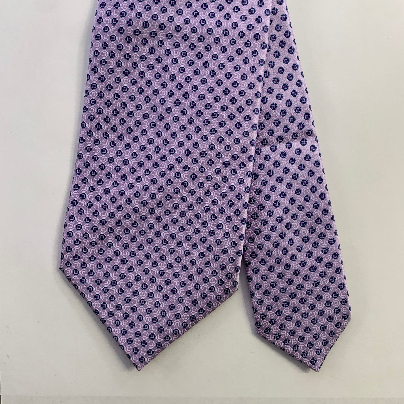 Dolcepunta DOLCEPUNTA Purple Lavender Polka Dot Silk Tie Size ONE SIZE - 1 Thumbnail