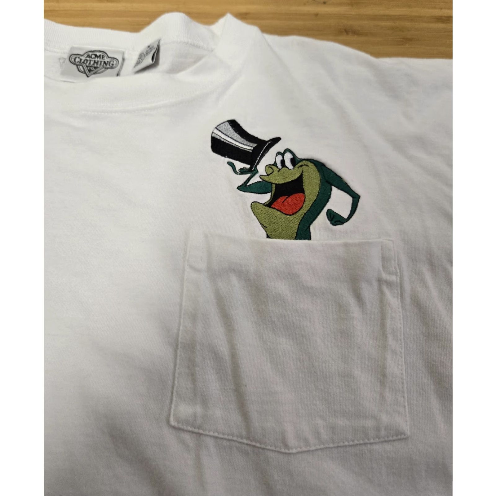 Acme Clothing VINTAGE Looney Tunes Michigan J. Frog Shirt Mens Medium White Pocket Cartoon Acme Clothing Size US M / EU 48-50 / 2 - 2 Thumbnail