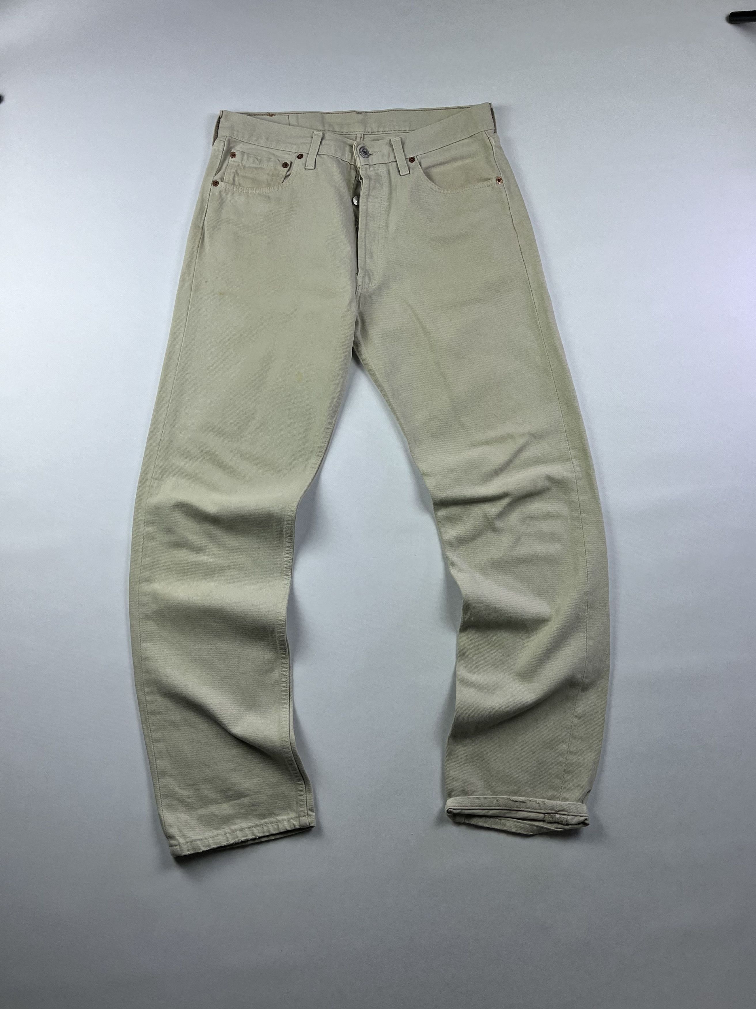 Levi's × Vintage 00s LEVIS 501 Vintage Cream Jean Size US 33 - 2 Thumbnail