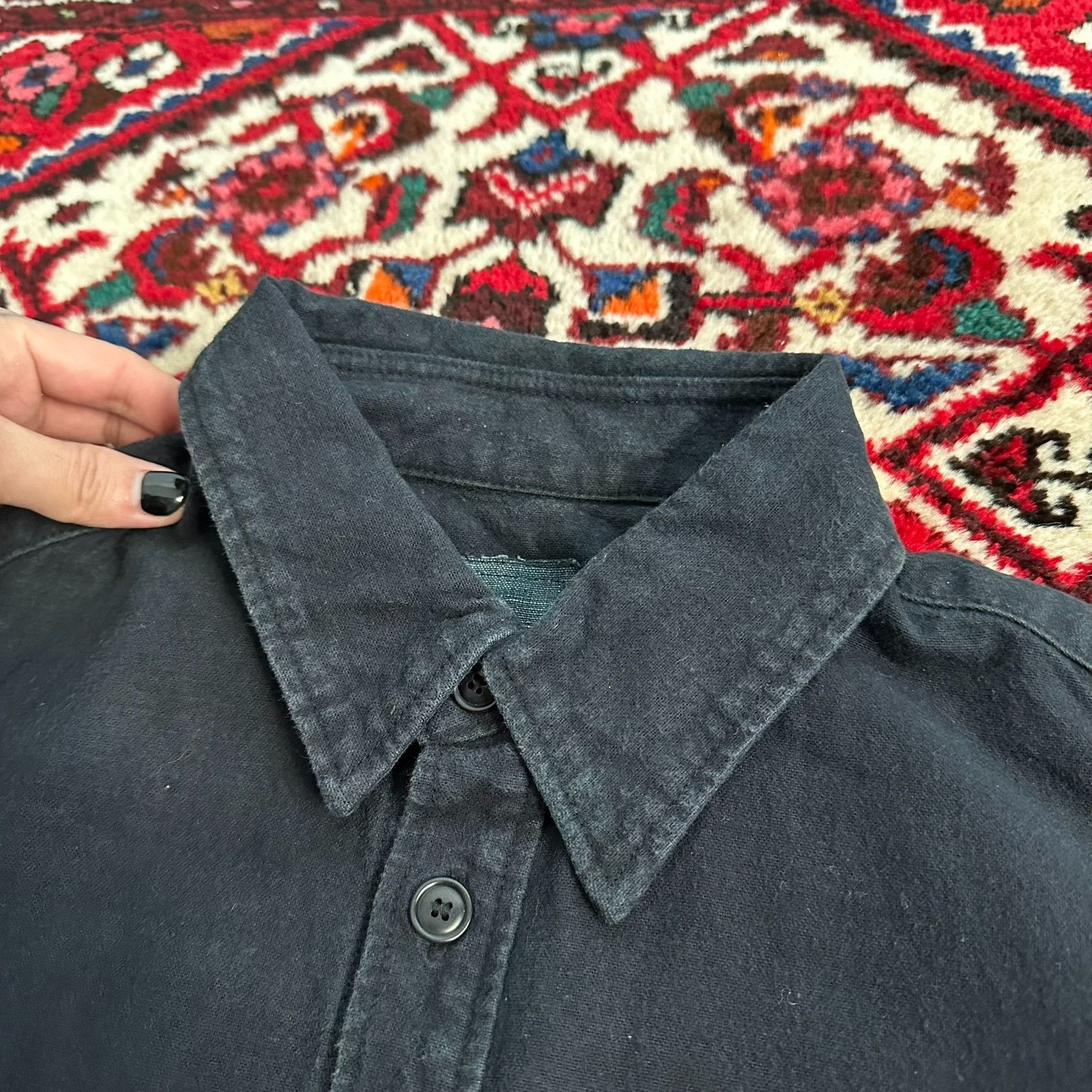 Visvim Visvim 18AW Black Flannel Shirt Size US M / EU 48-50 / 2 - 5 Thumbnail
