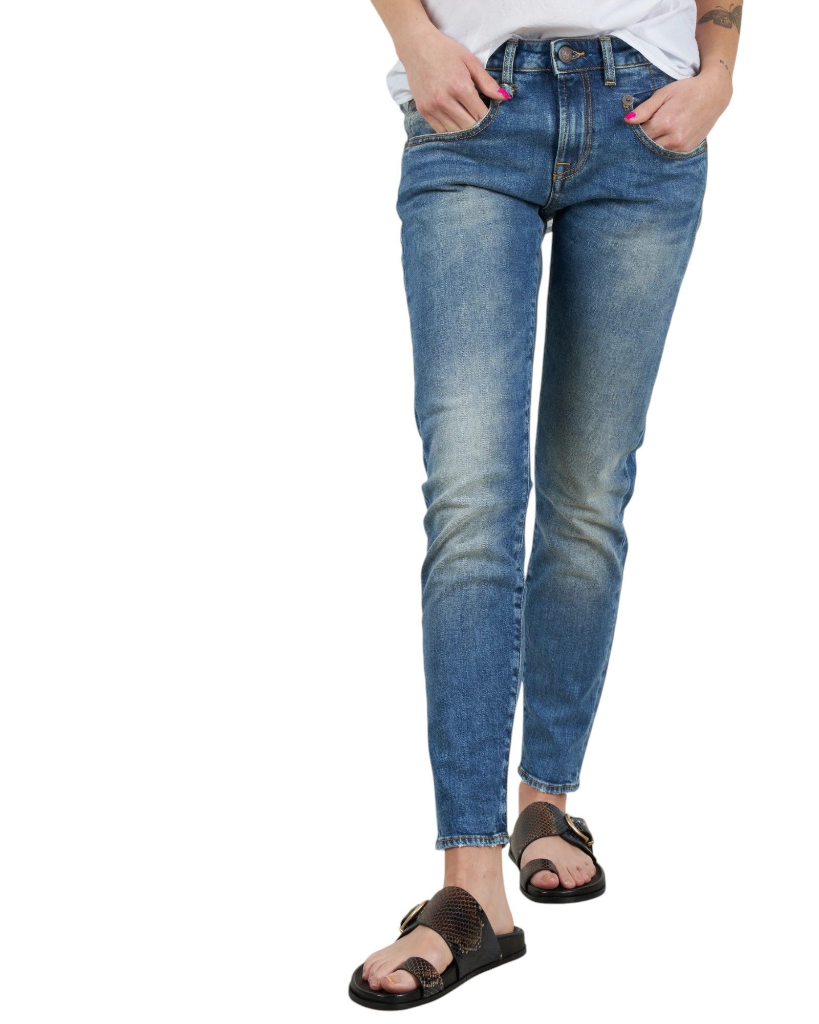 BOY SKINNY 27 Jasper Stretch Washed Faded Ankle 86338