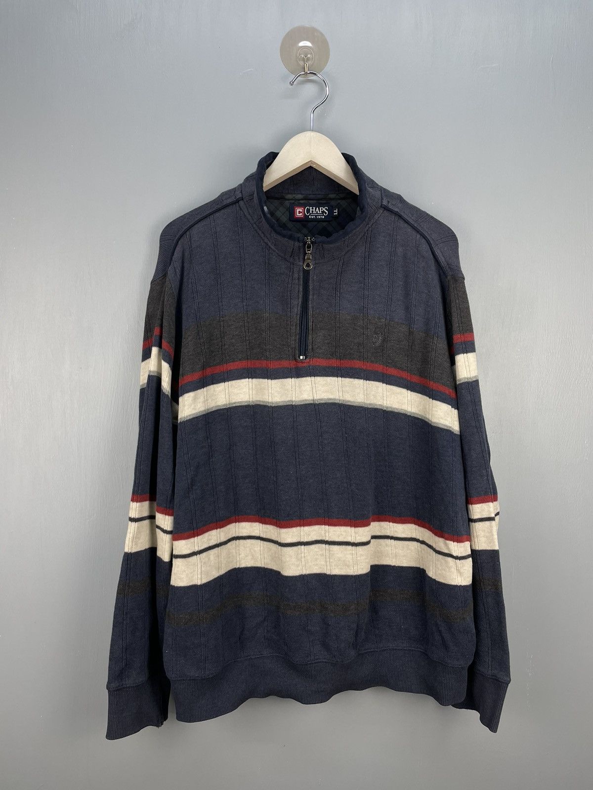 image of Vintage Chaps Half Zip Sweatshirt in Blue, Men's (Size XL)