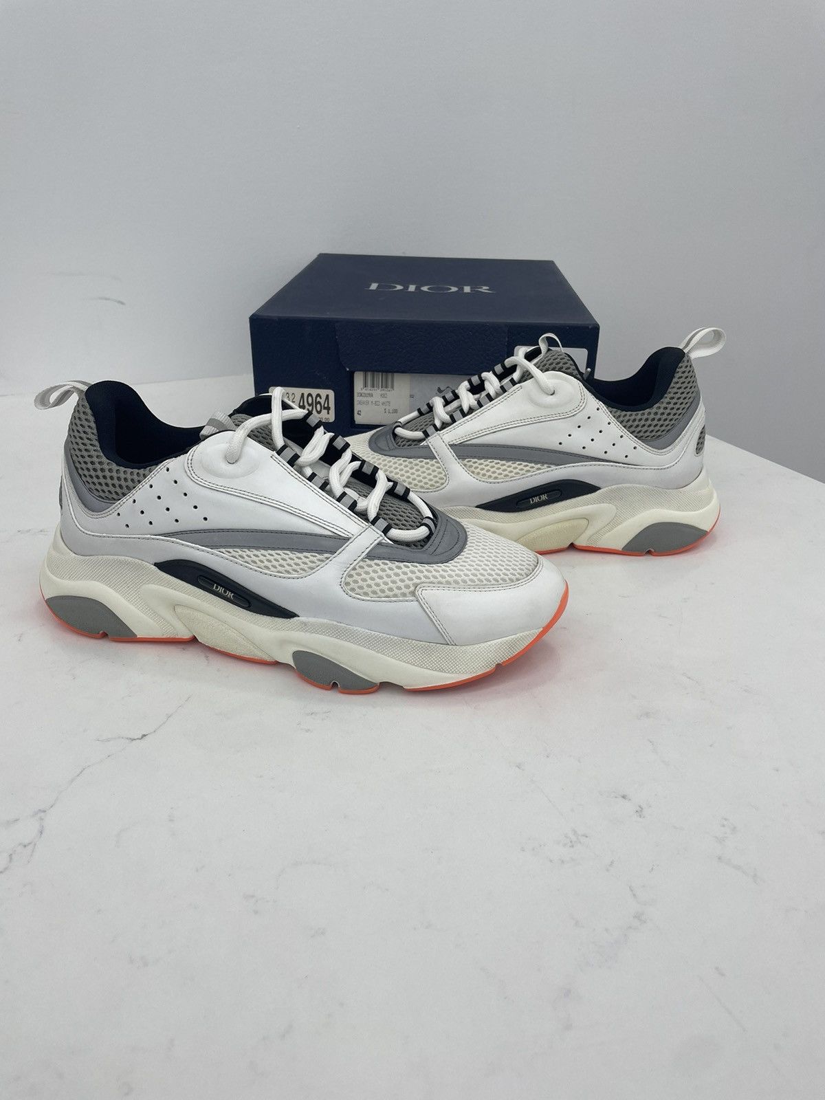 Dior Dior B22 white with orange bottom Size US 9 / EU 42 - 1 Thumbnail