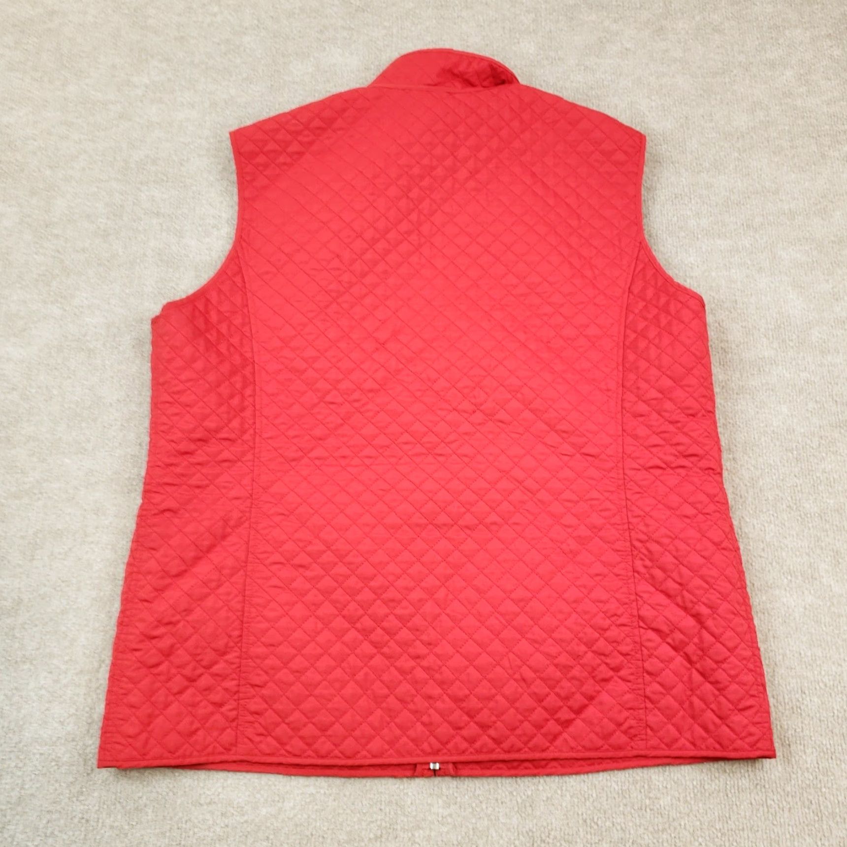 Vintage Elena Mirò Womens Red Quilted Vest Full Zip Outdoor Jacket Size 14 Size XL / US 12-14 / IT 48-50 - 8 Thumbnail