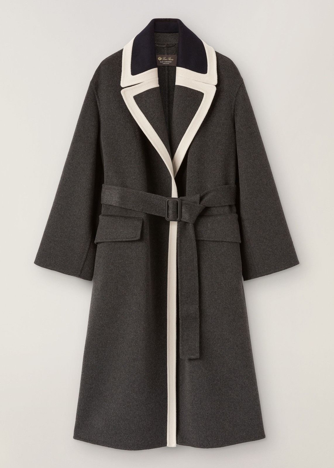 o1loc1c0124 Baby Cashmere Coat in Grey White