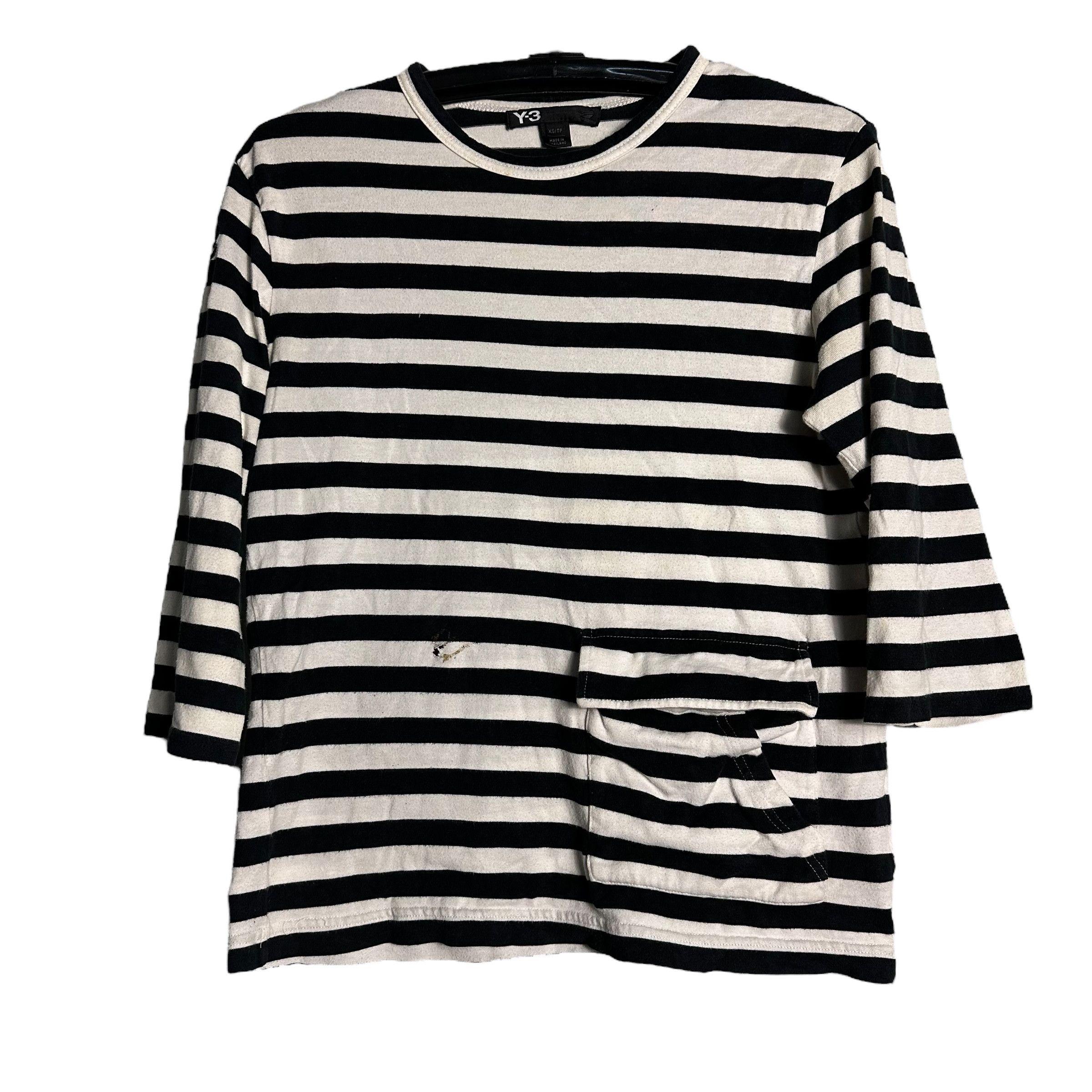 Adidas × Y's 🔥RARE🔥Yohji Yamamoto Adidas Y3 Stripes L/Sleeve T-shirt Size XS / US 0-2 / IT 36-38 - 1 Thumbnail