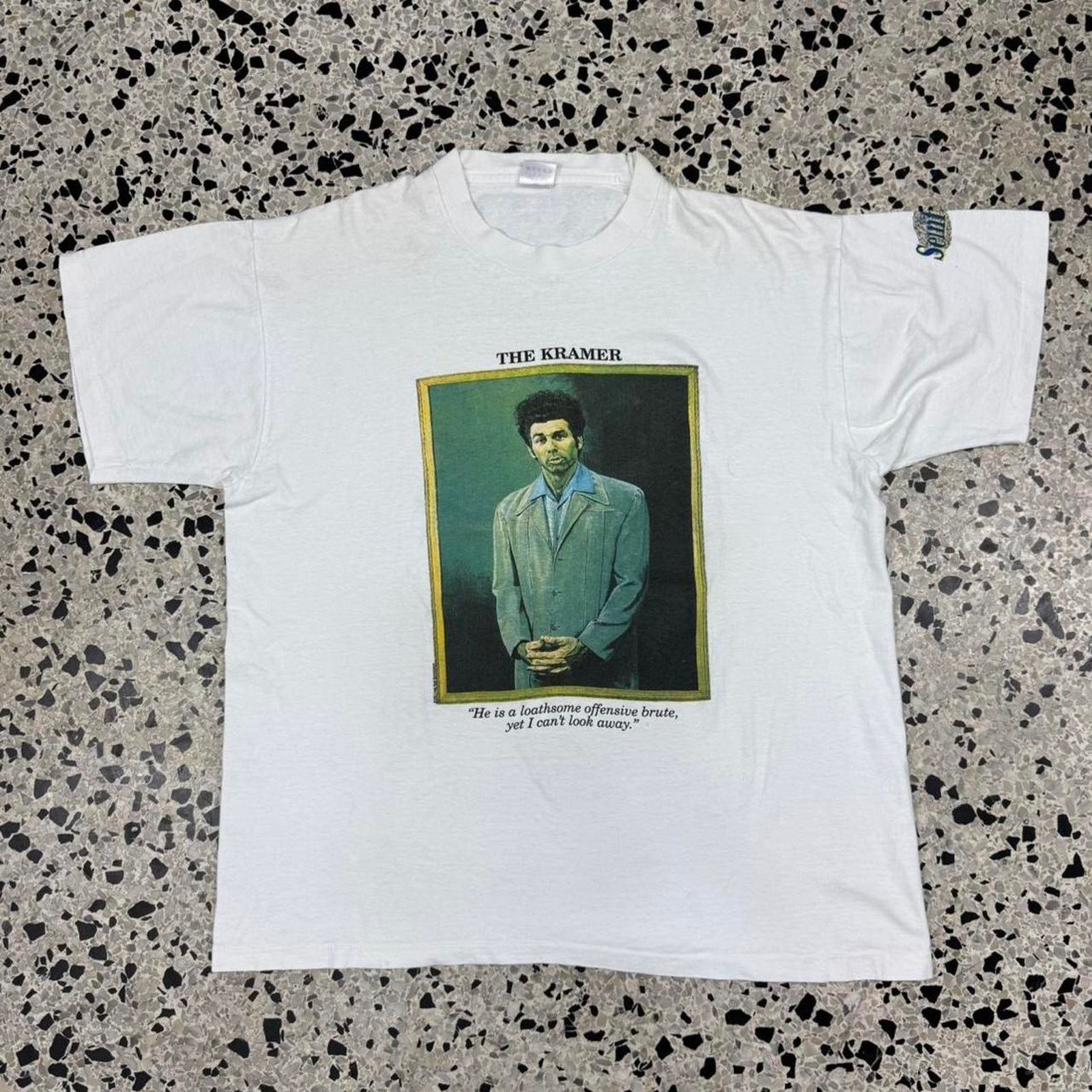 Fruit Of The Loom × Vintage VINTAGE 90S SINGLE STITCH SEINFELD THE KRAMER PROMO TEE: Size US XL / EU 56 / 4 - 1 Thumbnail