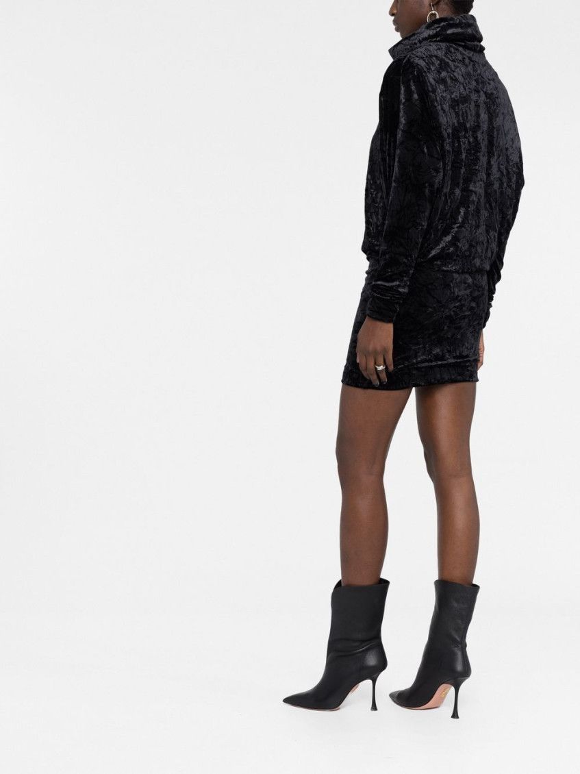 Saint Laurent Paris o1s1wg111124 High-Neck Top in Velvet Sweater in Black Size S / US 4 / IT 40 - 4 Thumbnail