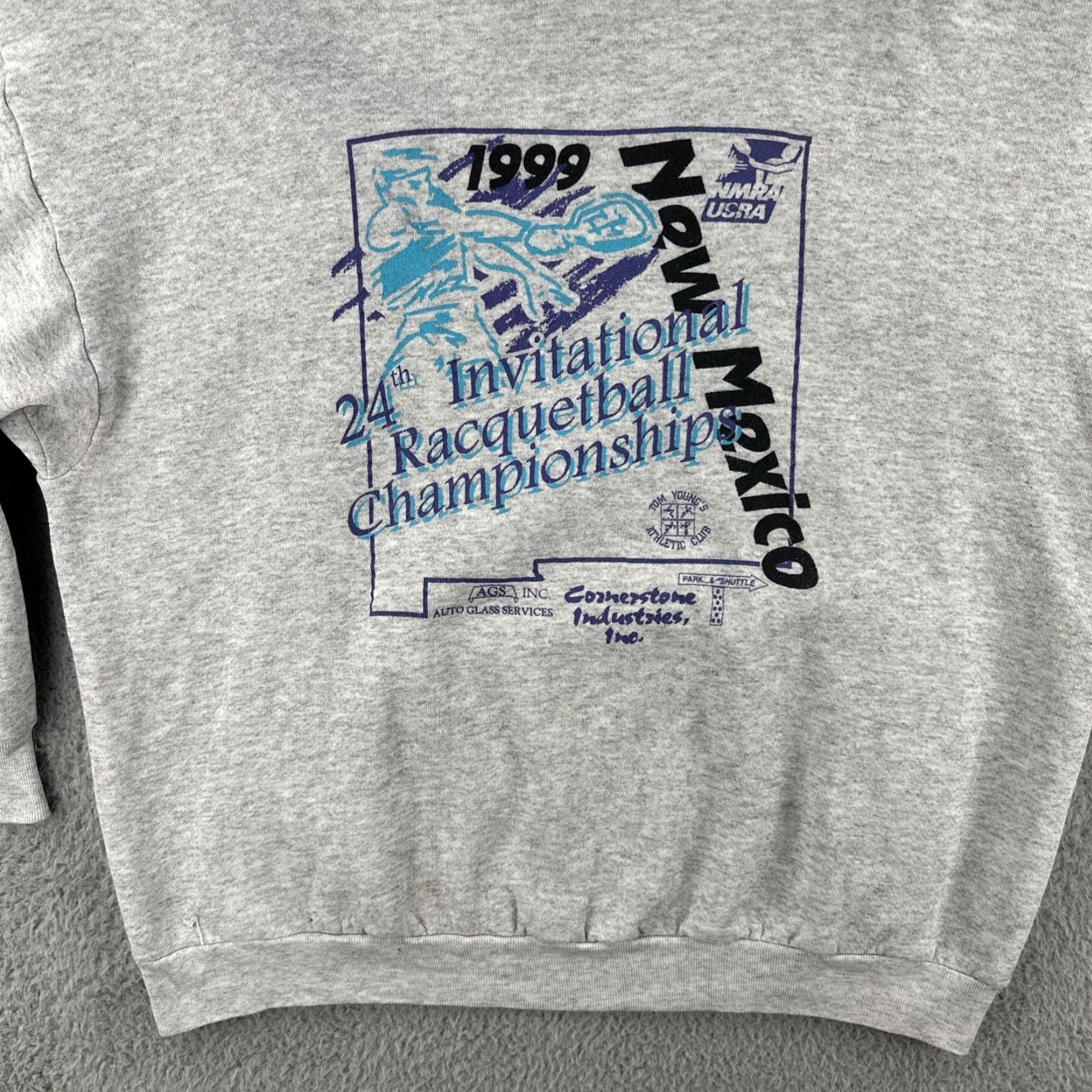 Tultex VINTAGE Tultex Sweatshirt Mens XL Crewneck 1999 New Mexico Racquetball Championship Gray Pullover Heavyweight 90s USA Sports Mens Size US XL / EU 56 / 4 - 4 Thumbnail