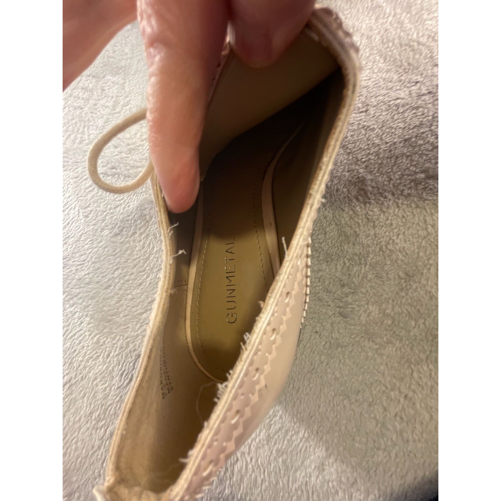 Other Gunmetal Nude Oxford Shoes, Wingtip Patent Leather, Size 7.5 Size US 7.5 / IT 37.5 - 5 Thumbnail