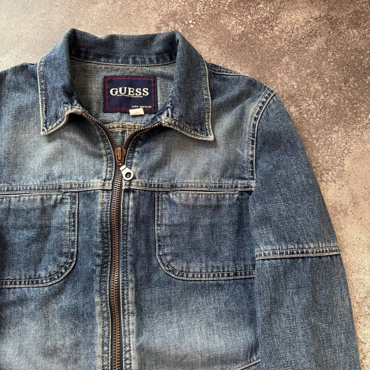 Guess × Japanese Brand Guess Vintage Avant Garde Washed Denim Zip Jacket Size M / US 6-8 / IT 42-44 - 9 Thumbnail