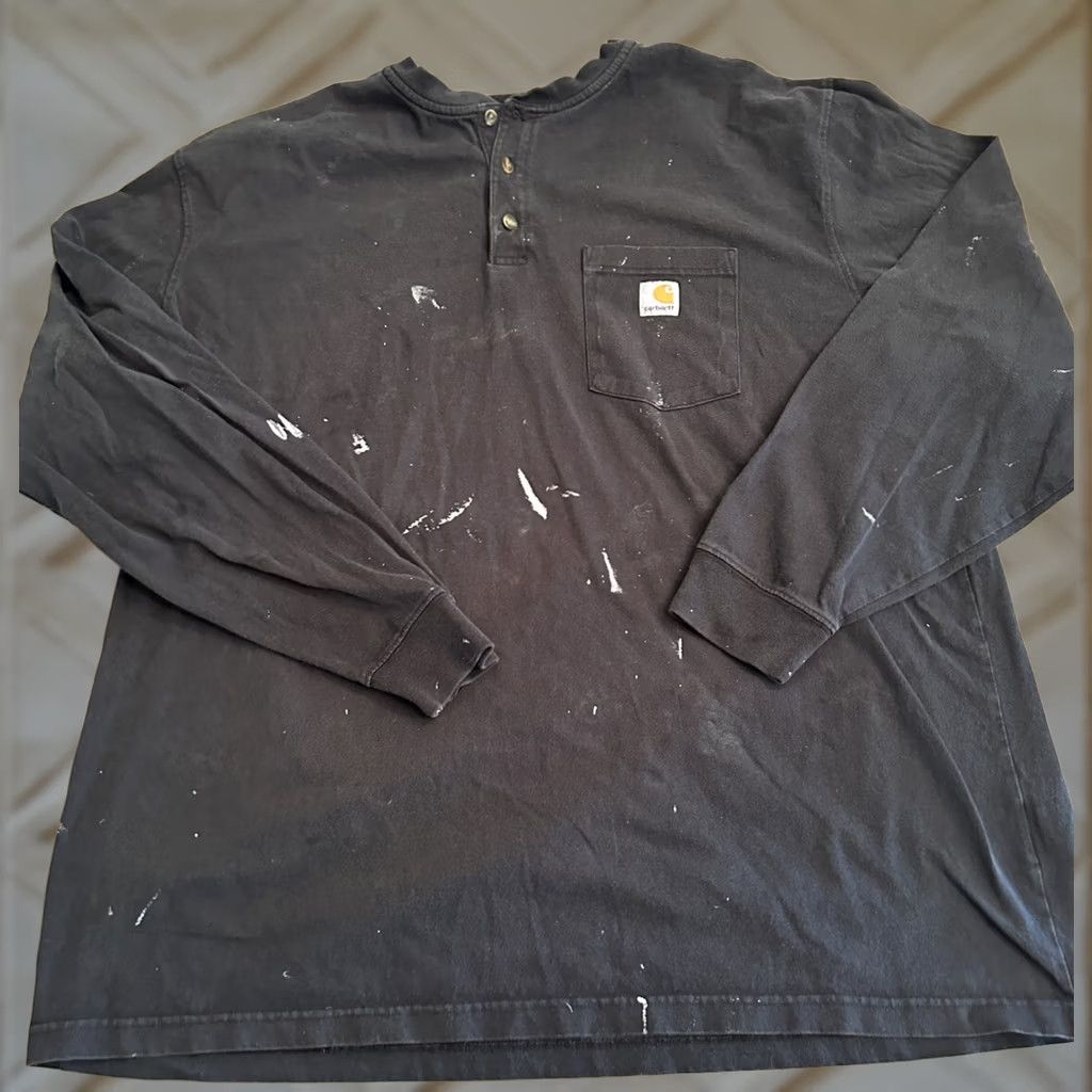 Carhartt Carhartt Pocket Tee Shirt 2XL Long Sleeve Regular Fit Black Distressed Men Size US XXL / EU 58 / 5 - 1 Thumbnail