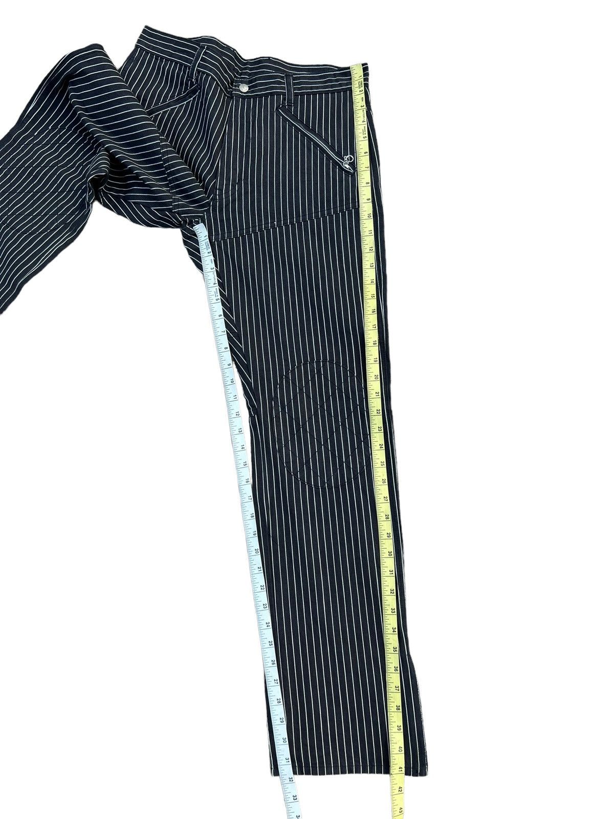 Designer Vintage Unknown Japan Brand Stripe Knee Patch Pant Size US 31 - 5 Thumbnail