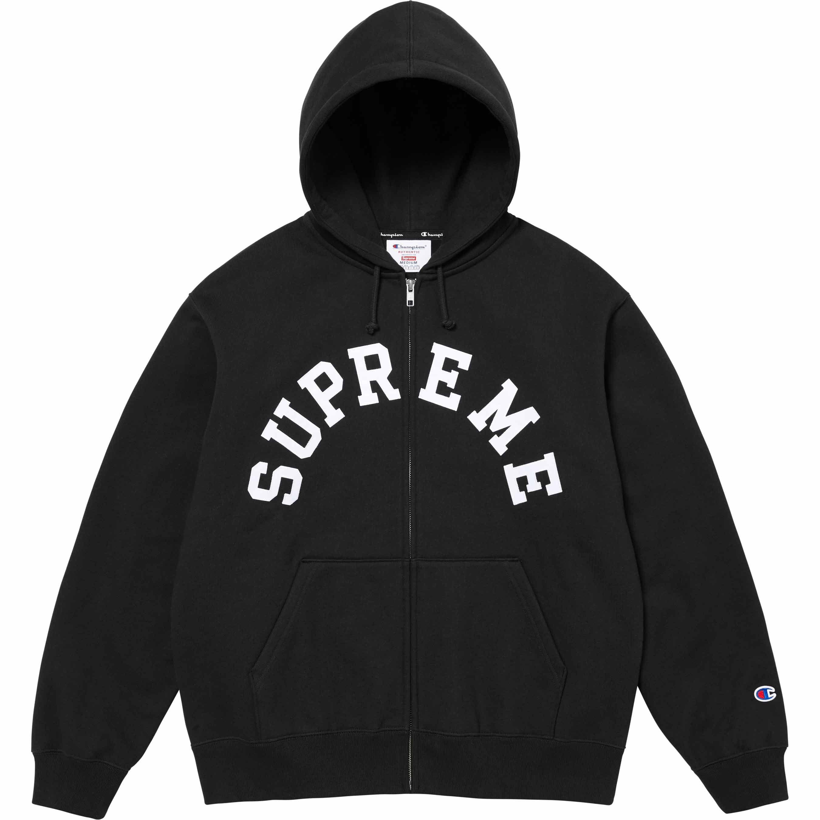 image of Champion Zip Up Hooded Sweatshirt in Black, Men's (Size 2XL)