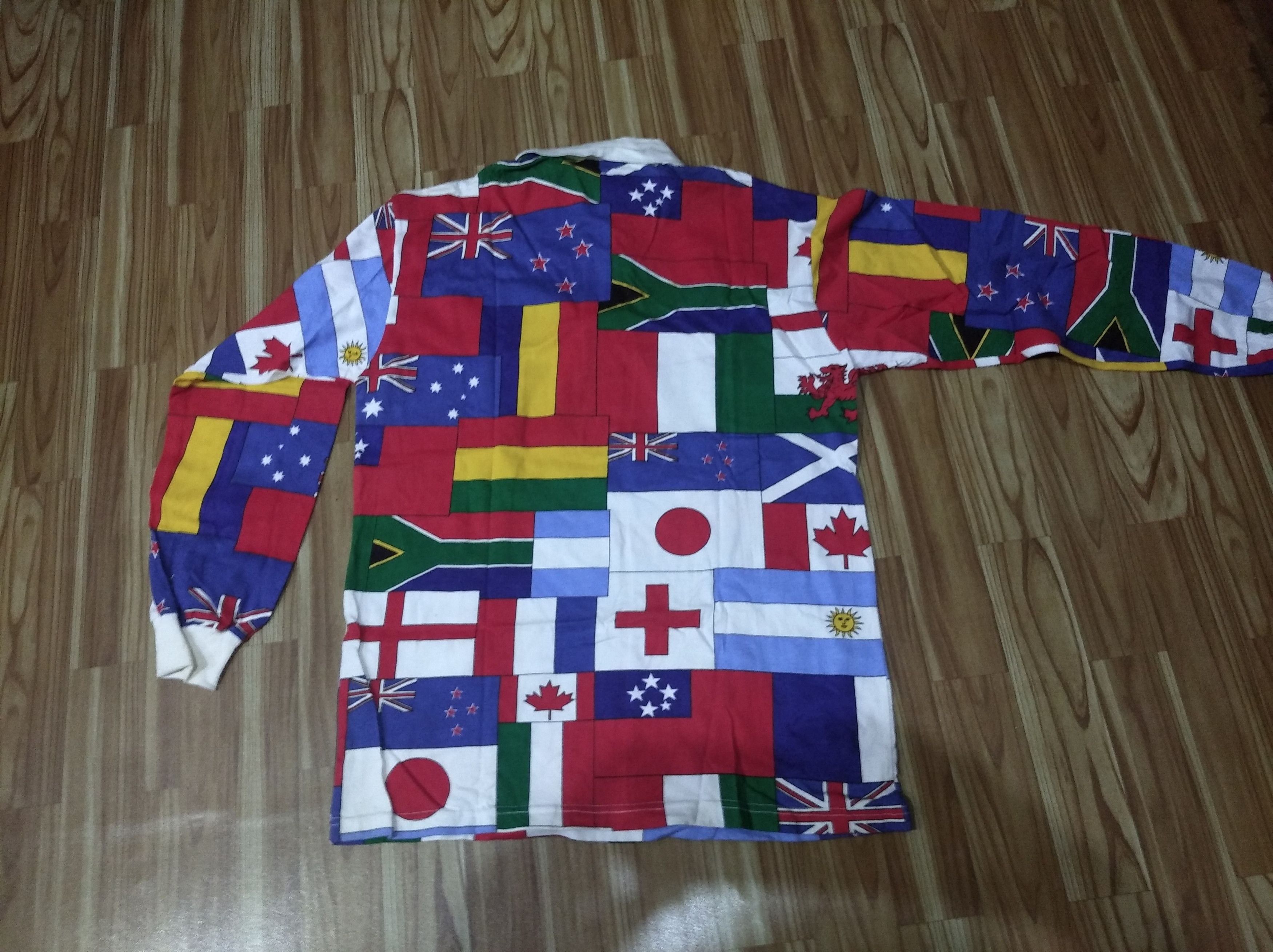 Cotton Traders × Sports Specialties × Vintage Vintage cotton traders flag all print polo shirt rugby style Size US S / EU 44-46 / 1 - 5 Thumbnail