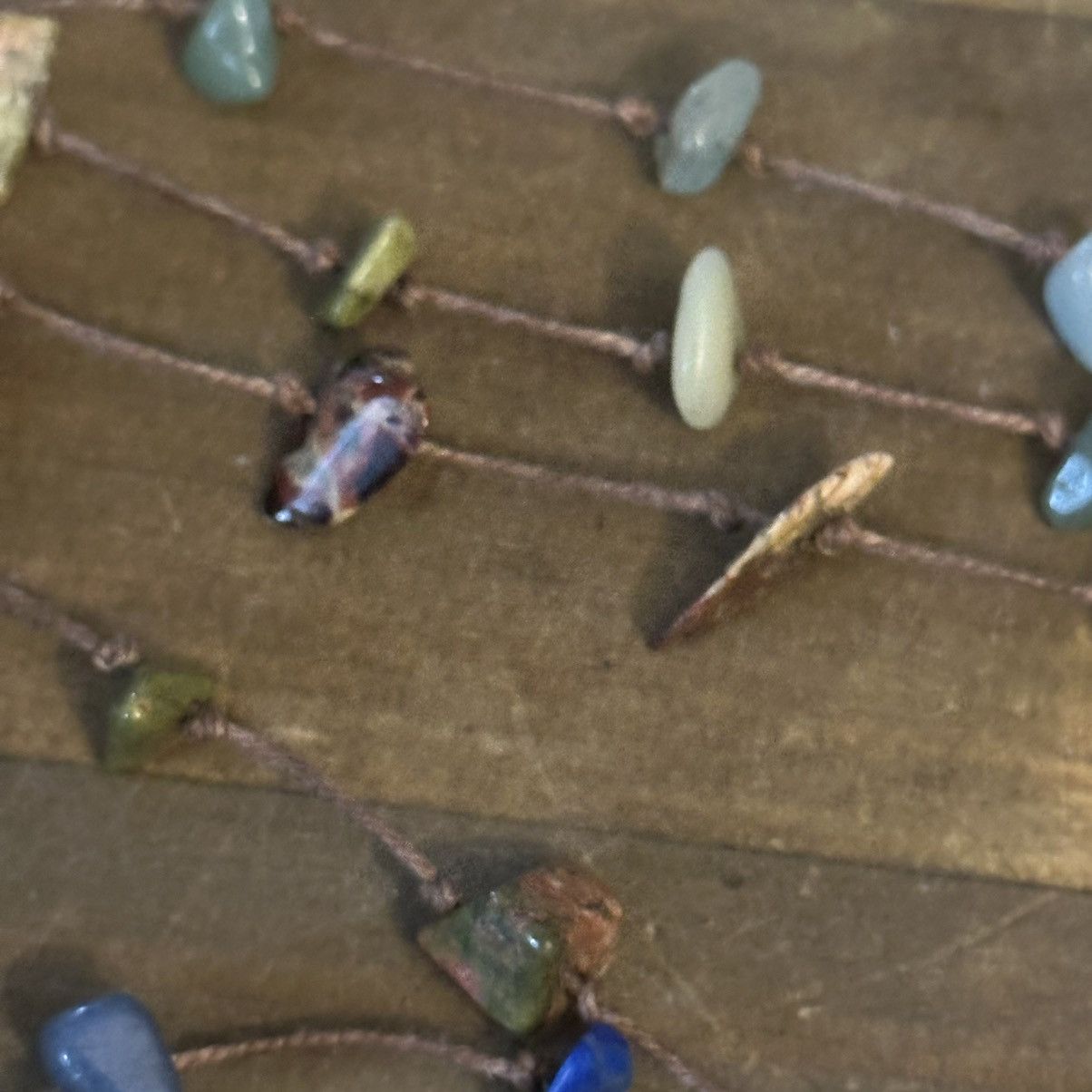 Vintage Vintage polished stone open end necklace Size ONE SIZE - 4 Thumbnail