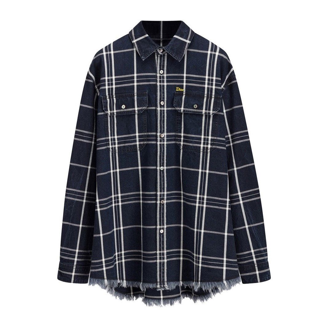 Dior DIOR $2700 Blue Checked Overshirt New & Authentic (Men's siz Size US L / EU 52-54 / 3 - 1 Preview