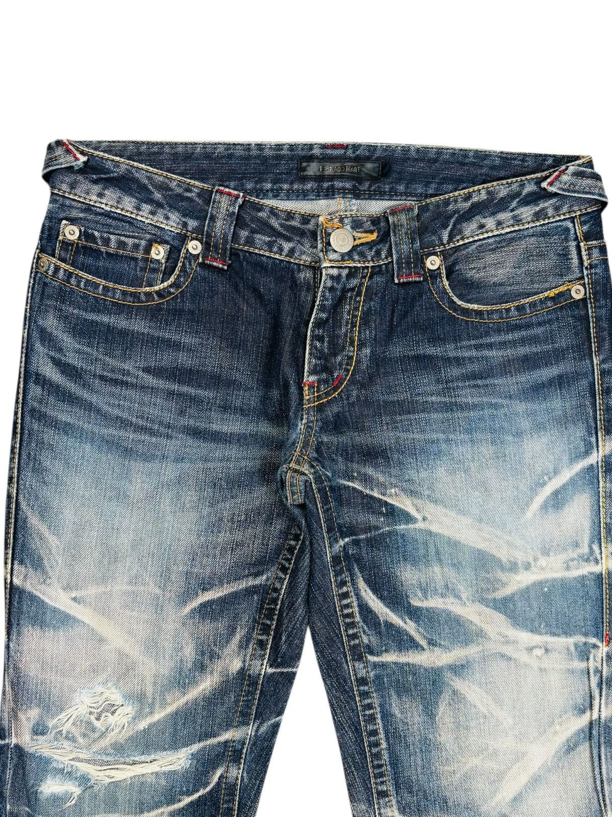 Tornado Mart Archive Tornado Mart - Super Flared Washed Denim Pants Size US 29 - 5 Thumbnail