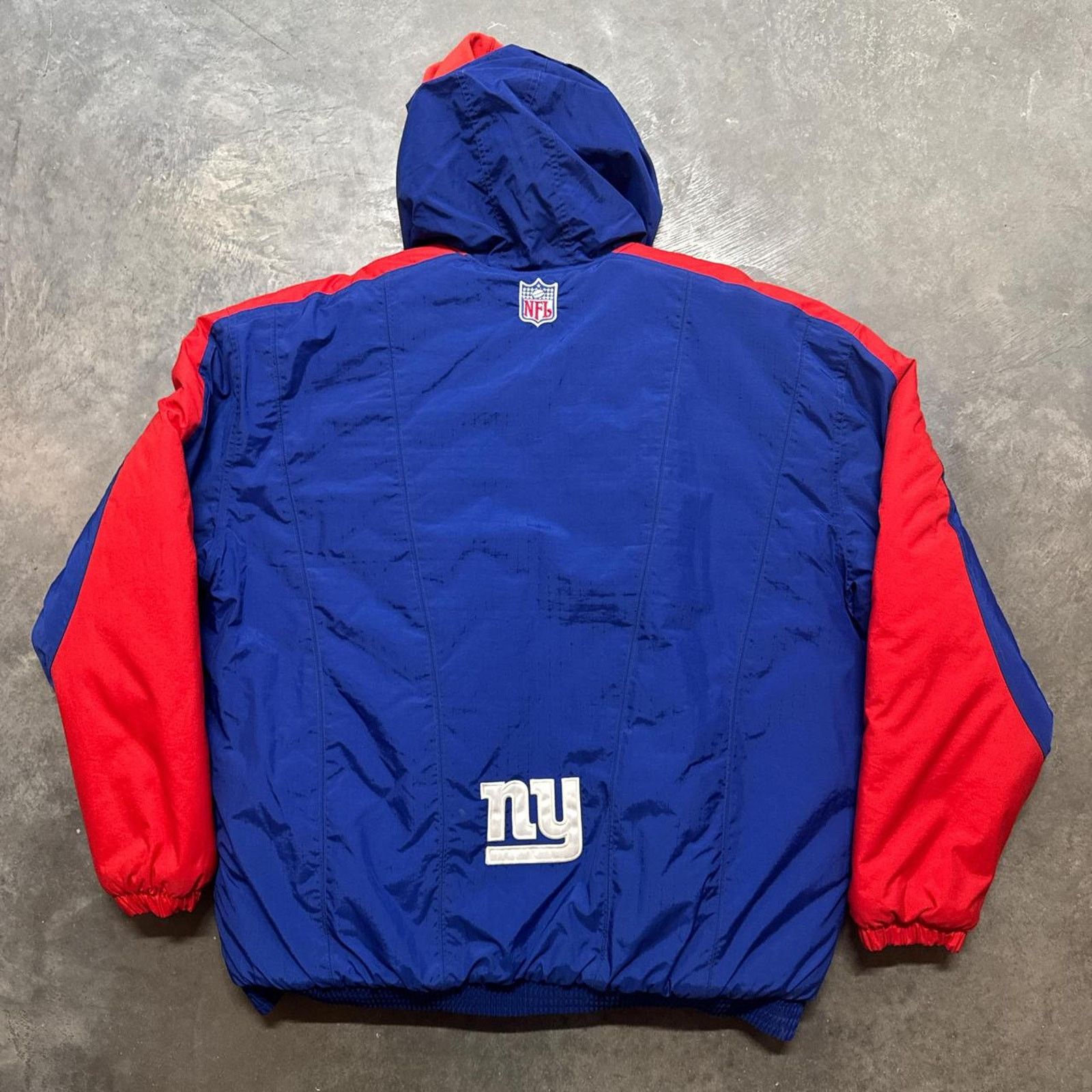 Nike × Vintage Vintage 90s Nike New York Giants NFL Football Puffer Jacket Size US XL / EU 56 / 4 - 4 Thumbnail