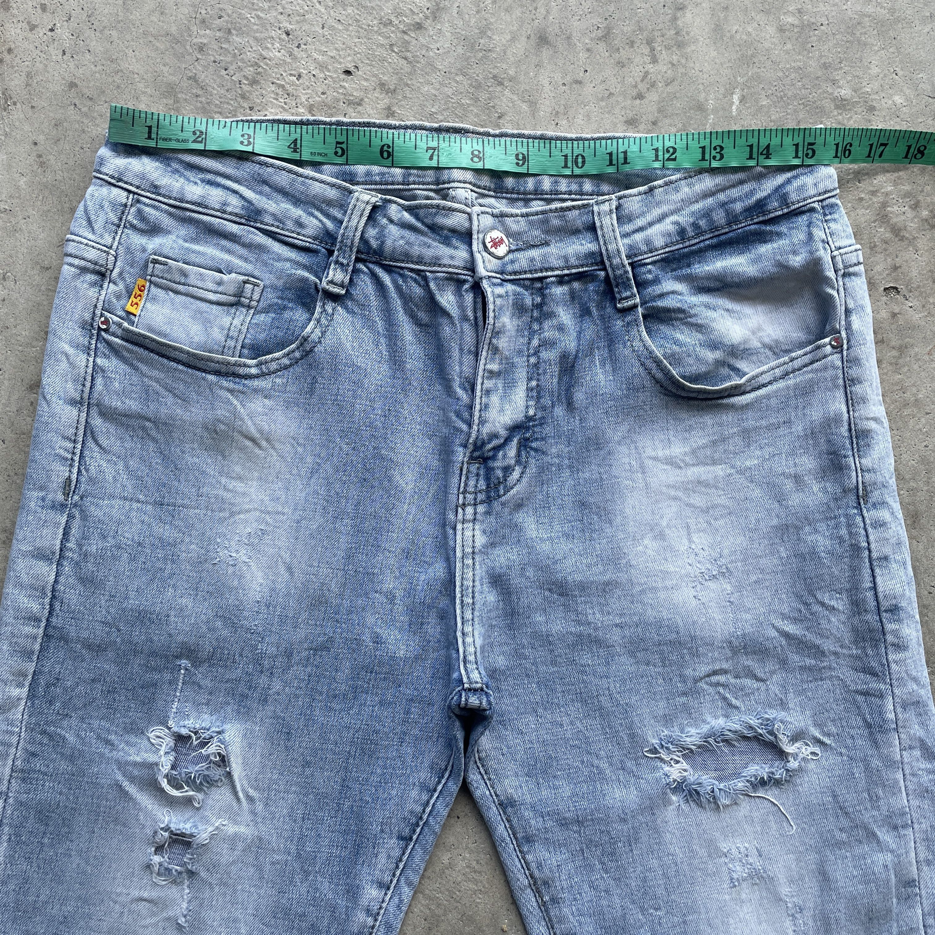 Stussy W31 STUSSY 556 FADED RIPPED JEANS DISTRESSED PANTS Size US 31 - 5 Thumbnail