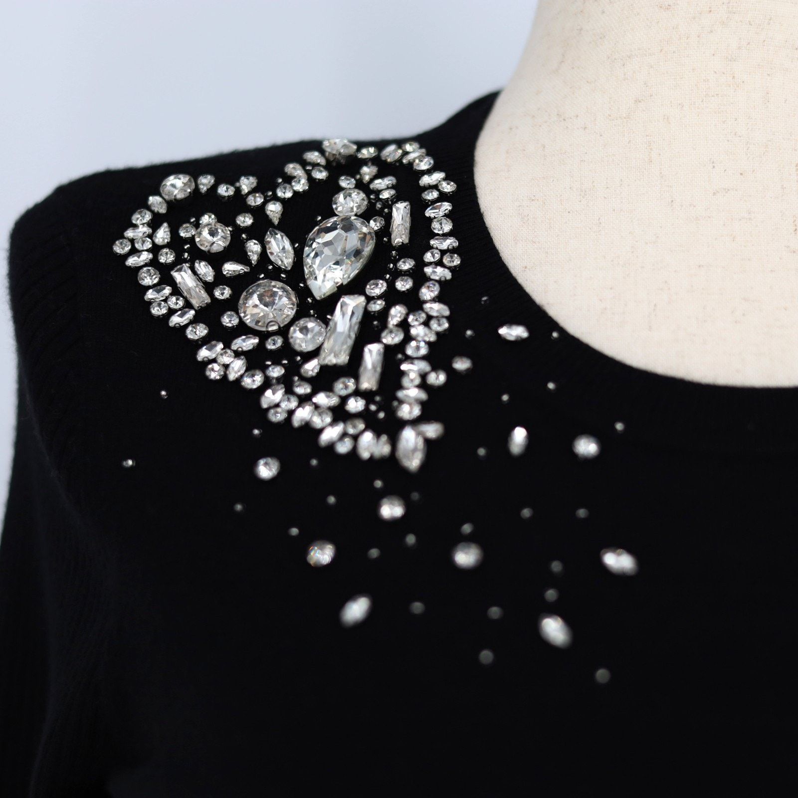L'AGENCE L'AGENCE Women Rhinestone Cesca Luxury Sweater Size L Size L / US 10 / IT 46 - 7 Thumbnail