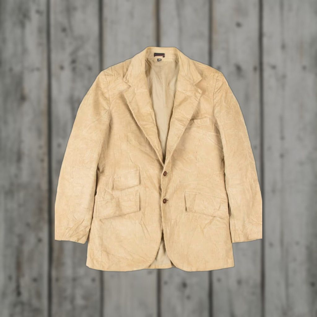 Vintage VINTAGE Lenox Royal Tan Corduroy Double Button Blazer Medium R 40 Mens Blazer/Corduroy Tan 20x30x30 1954 Ragstock Vintage Blazer Size 40R - 1 Thumbnail