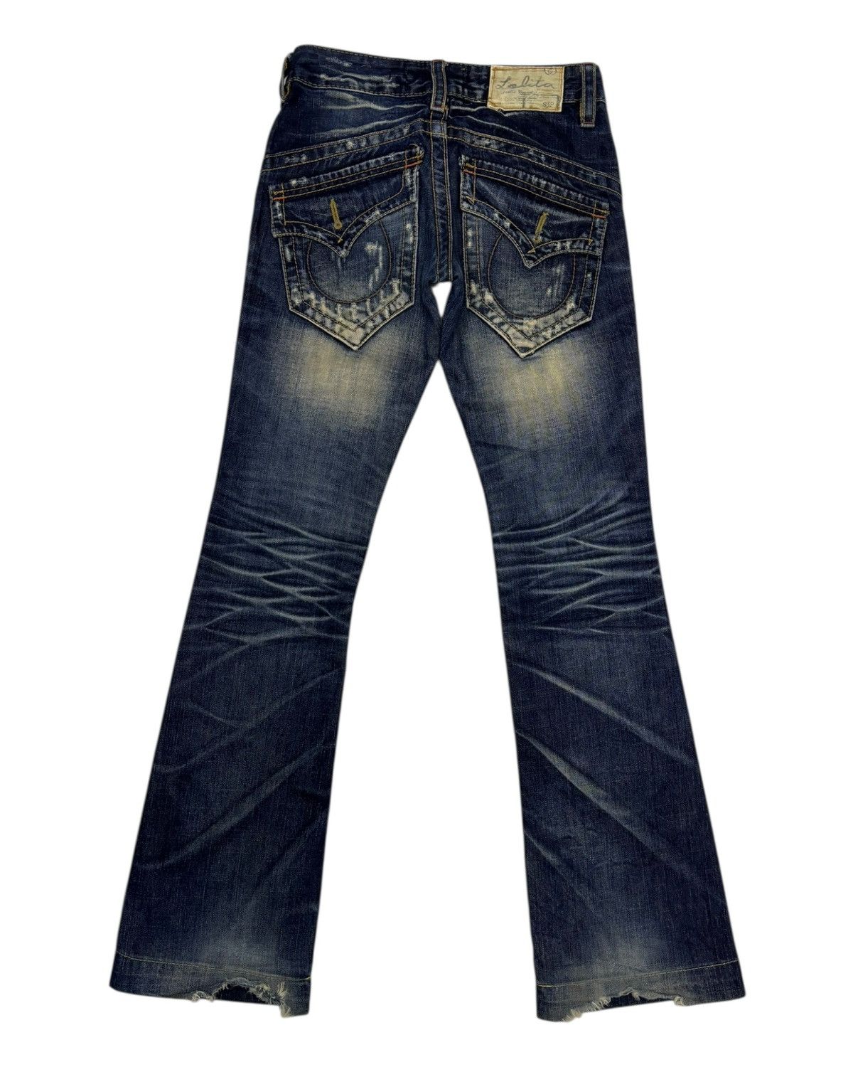 Japanese Brand Vintage Lolita Flared Bootcut Distressed Denim Jeans Size 25" / US 0 / IT 36 - 8 Thumbnail