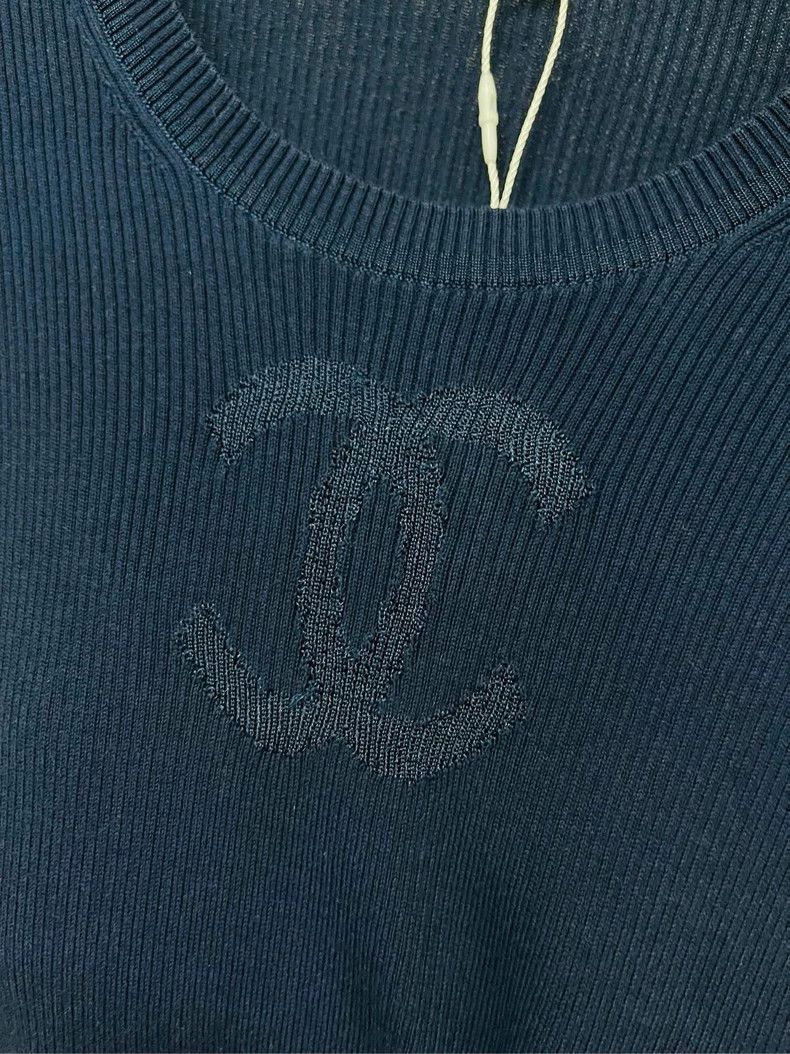 Chanel Chanel Dark blue logo elastic short sleeves 2504-Nextarrow Size XXS / US 00 / IT 34 - 4 Thumbnail