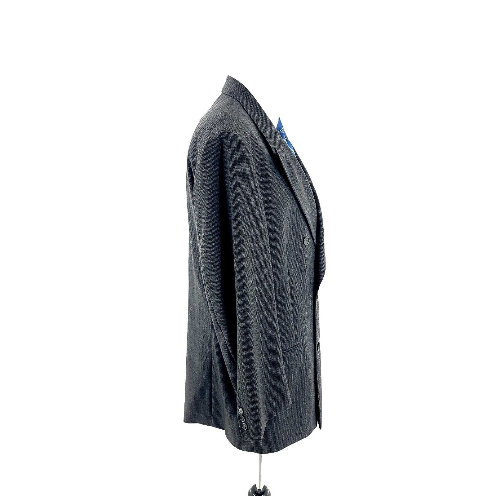 Bachrach Bachrach Worsted Wool Double Breasted Blazer Gray Green Blac Size 42R - 6 Thumbnail
