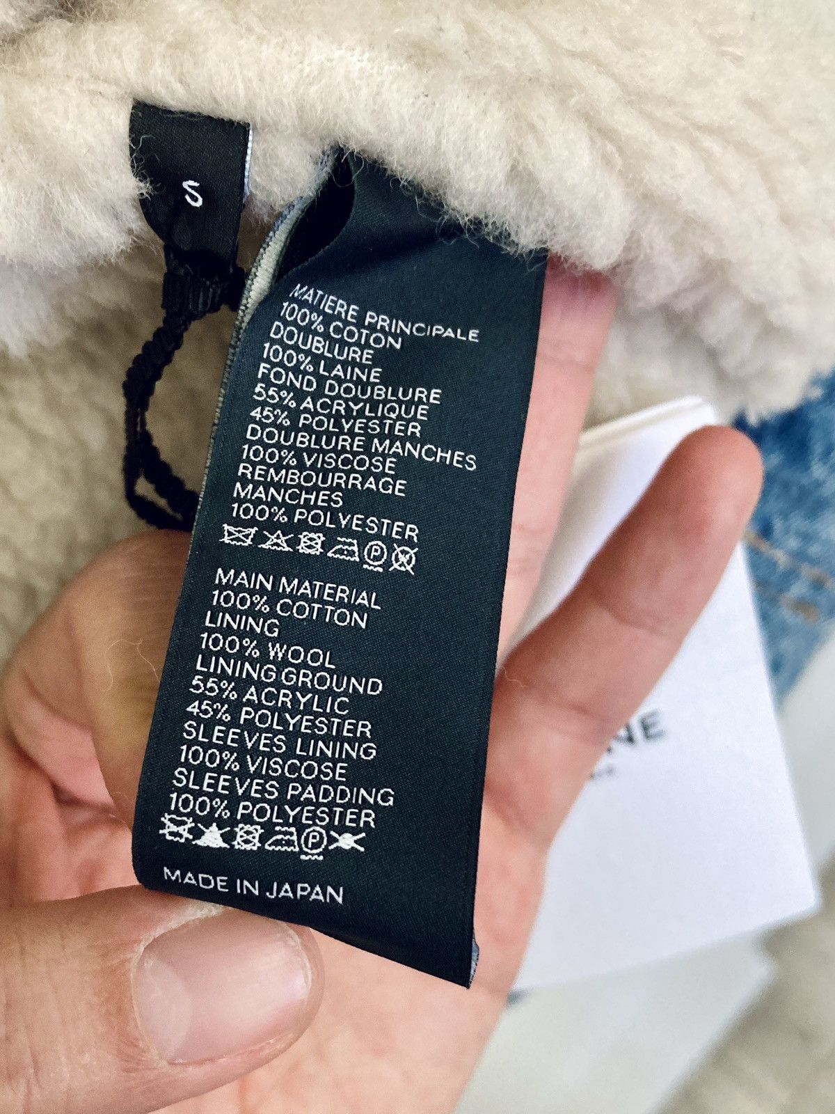 Celine CELINE BY HEDI SLIMANE 21AW SHERPA TRUCKER DENIM JACKET Size US S / EU 44-46 / 1 - 6 Thumbnail