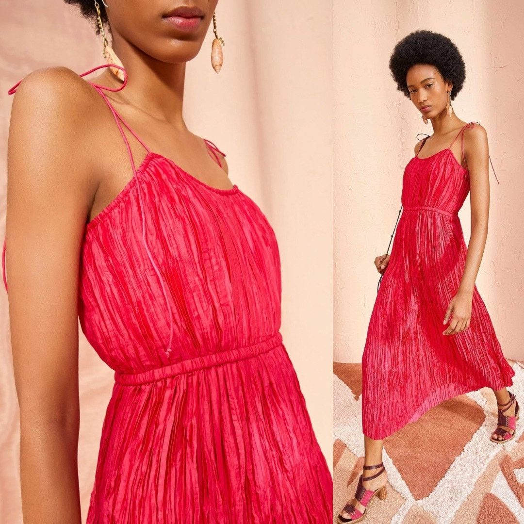 Ulla Johnson Ulla Johnson | Orla Dress Orchid Pink Crinkle Pleated Midi 8 Size M / US 6-8 / IT 42-44 - 1 Thumbnail