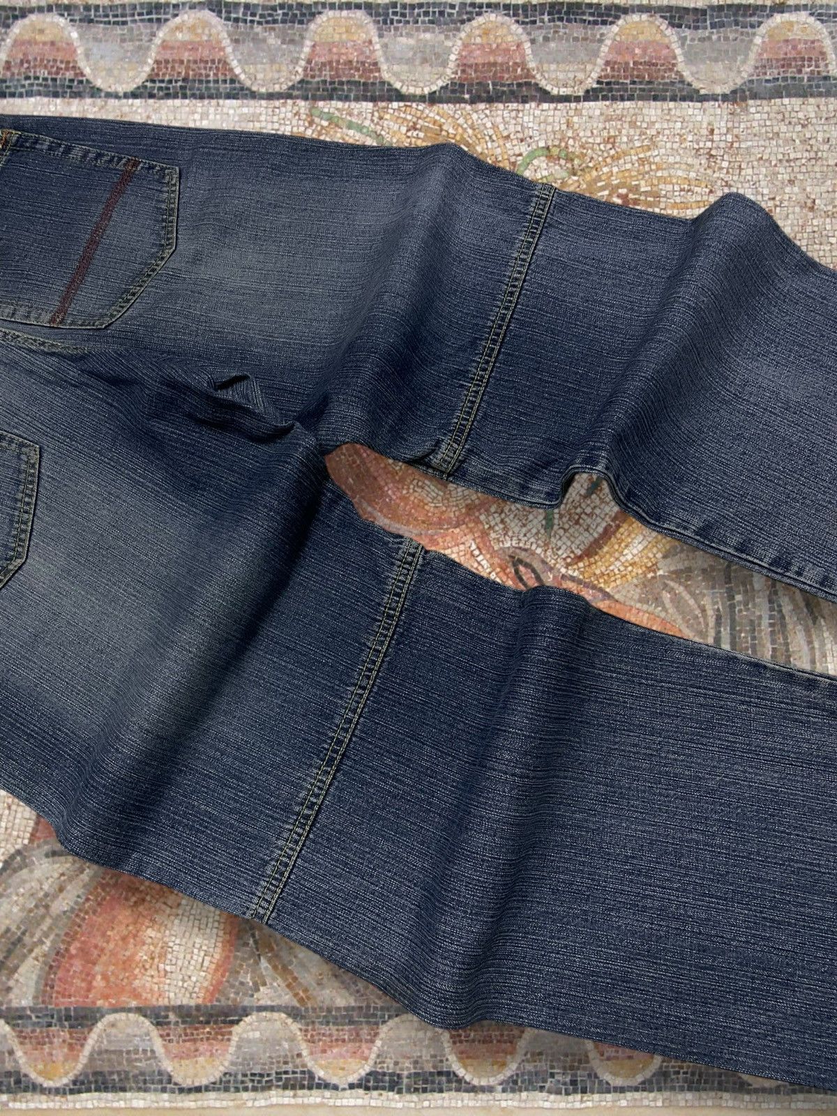 Japanese Brand Vintage 1990s Japan Designer Transer Double Knee Baggy Denim Size US 28 / EU 44 - 13 Thumbnail