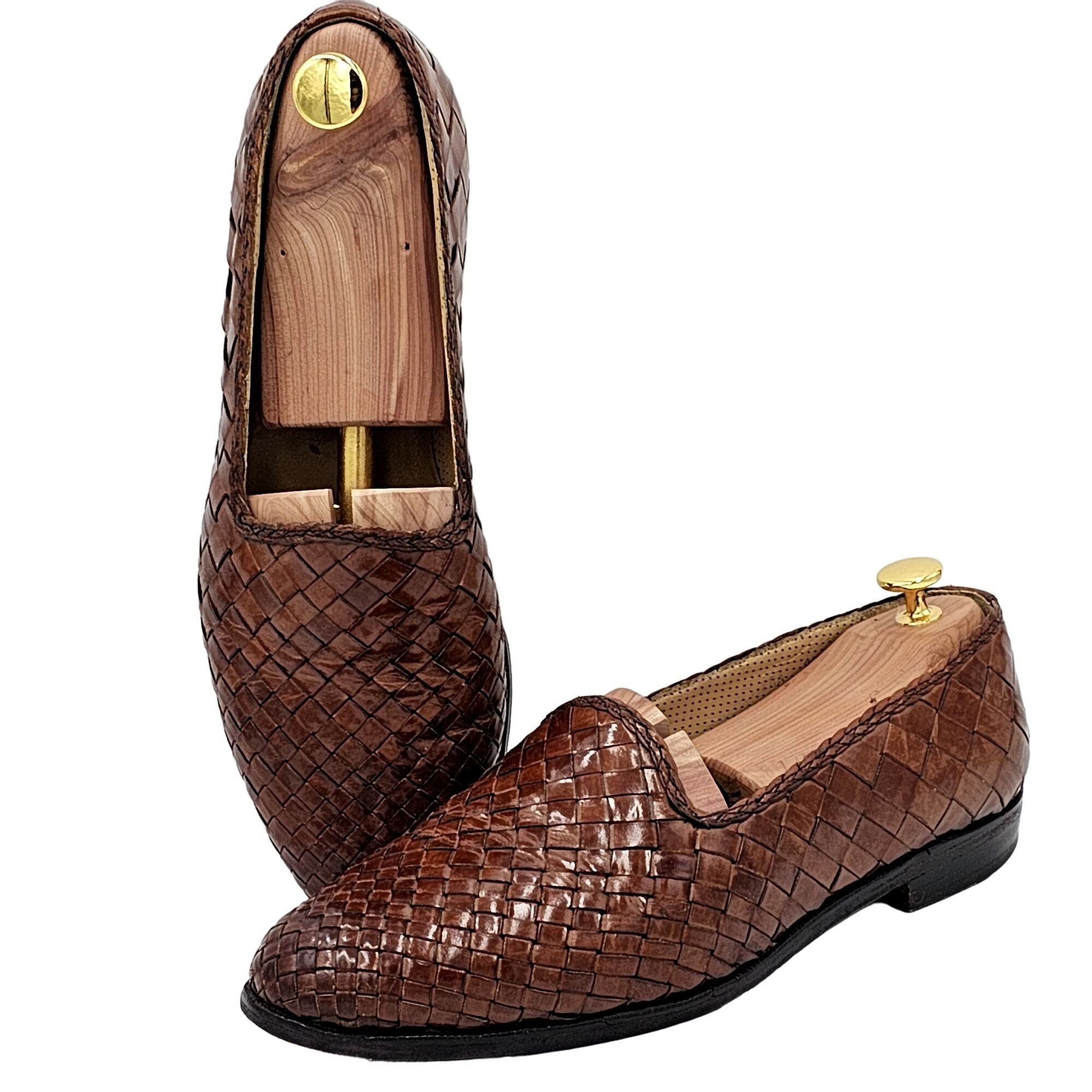 Mezlan Vintage Mezlan "Riviera" Men's Size 9.5 Brown Woven Leather Size US 9.5 / EU 42-43 - 11 Thumbnail